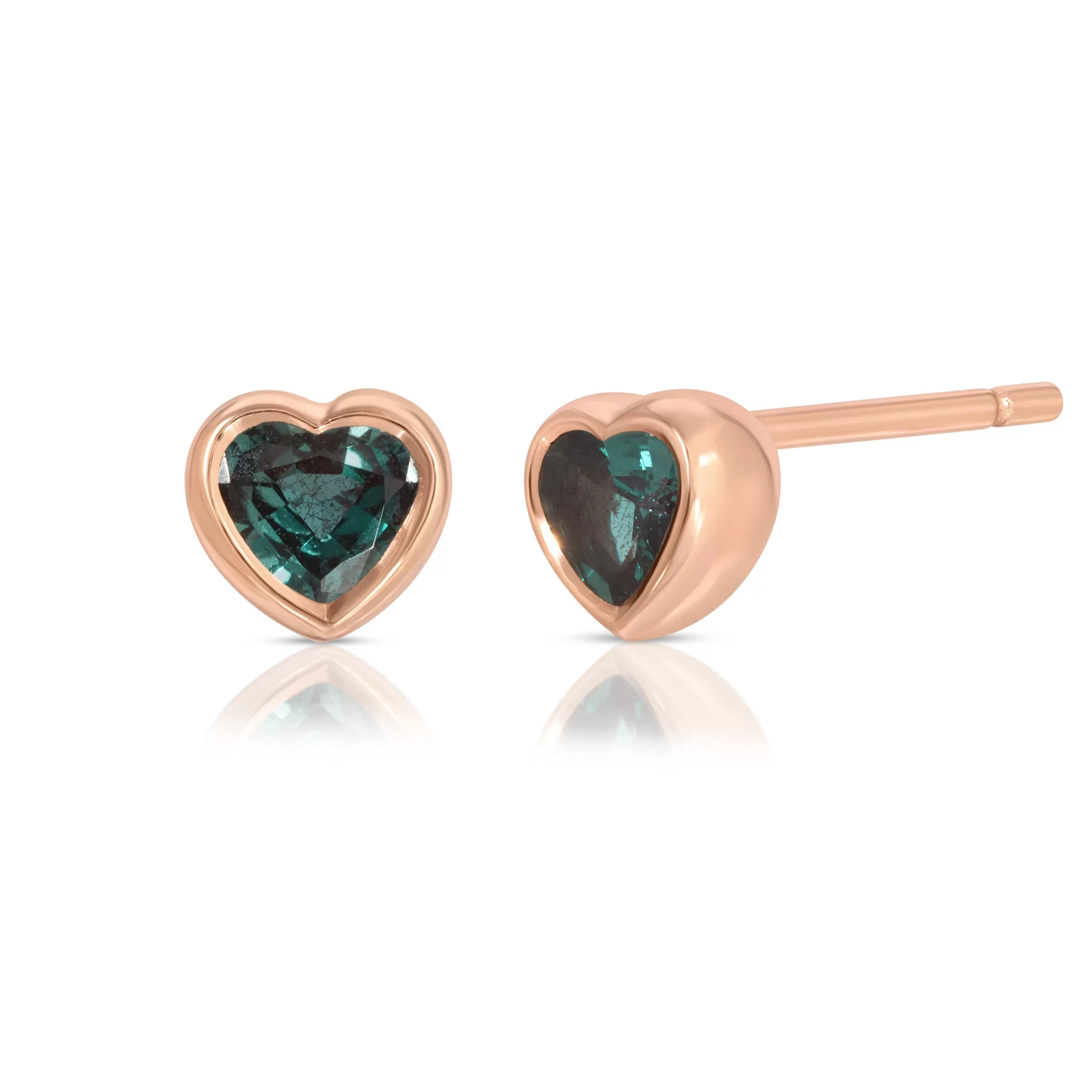 Anita Ko One Of A Kind^BEZELED HEART ALEXANDRITE STUDS