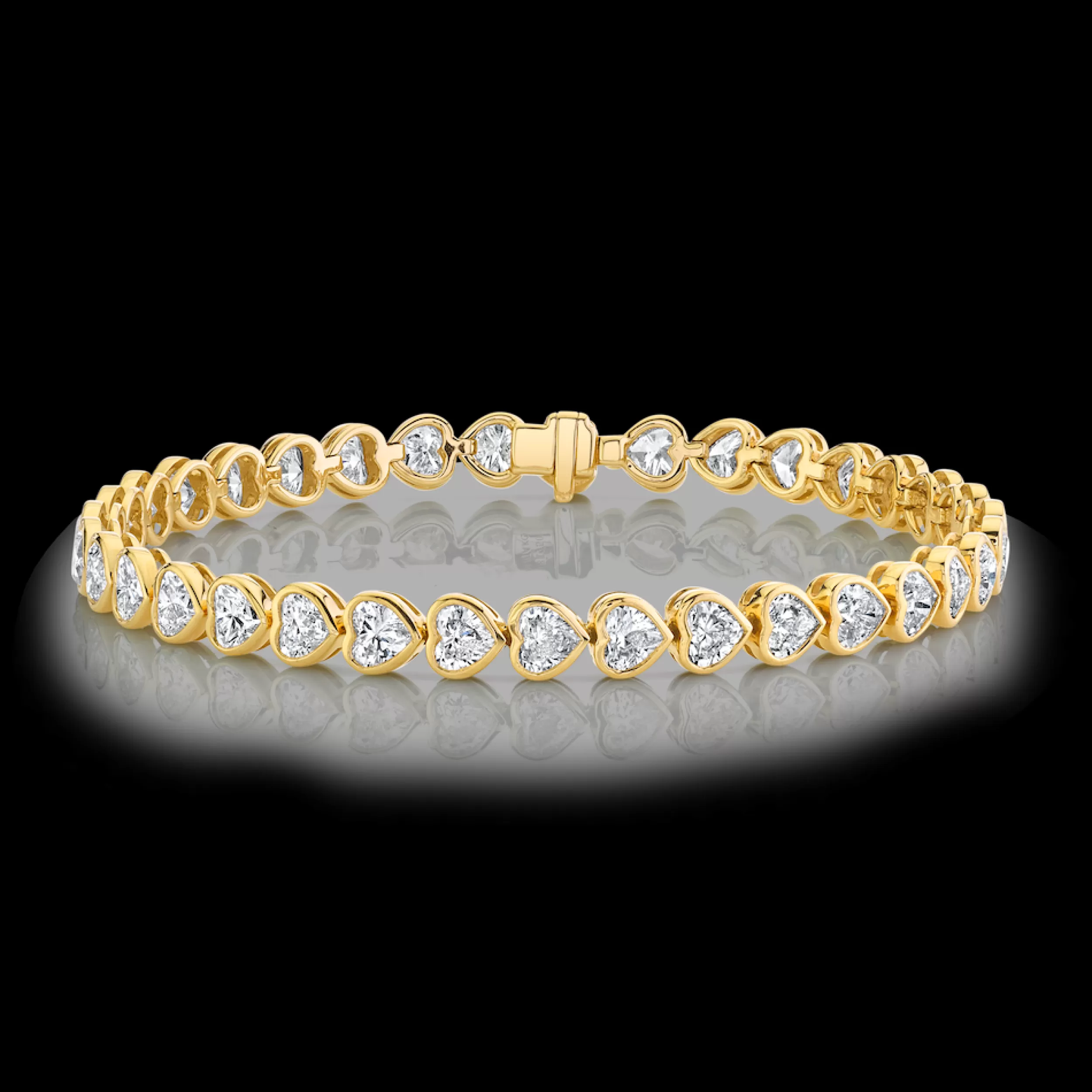 Anita Ko Diamond Link^BEZELED HEART DIAMOND TENNIS BRACELET