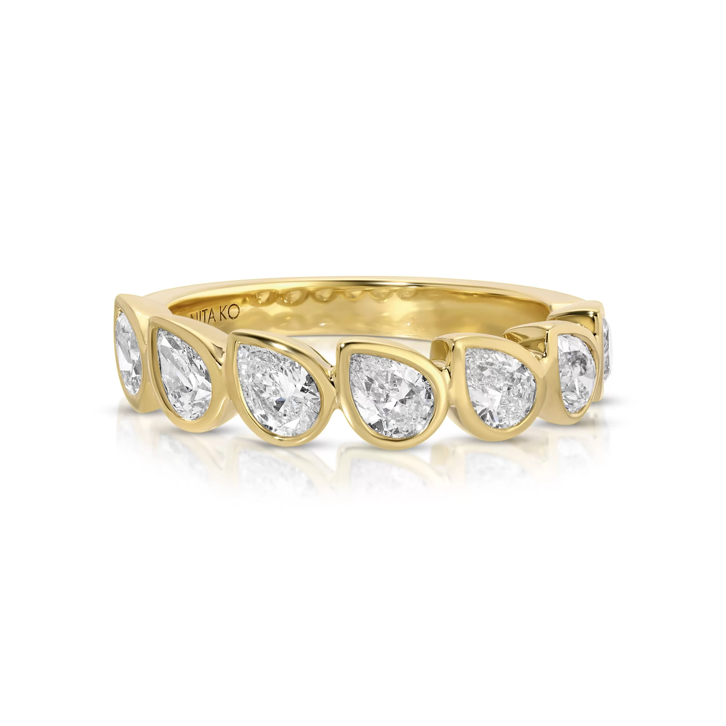 Anita Ko Eternity^BEZELED PEAR DIAMOND DEMI-ETERNITY BAND