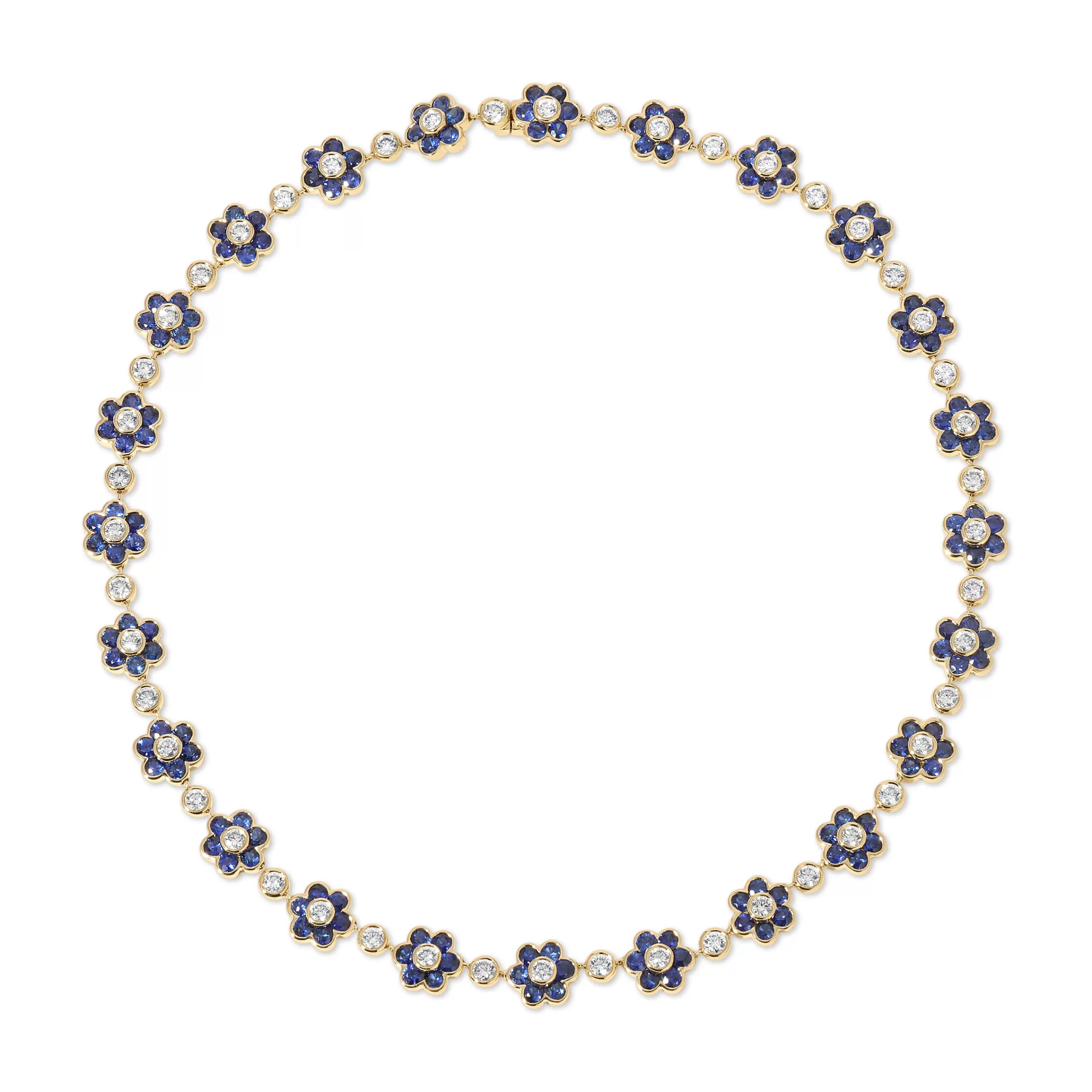 Anita Ko Chokers^BLUE SAPPHIRE AND DIAMOND FLORA CHOKER