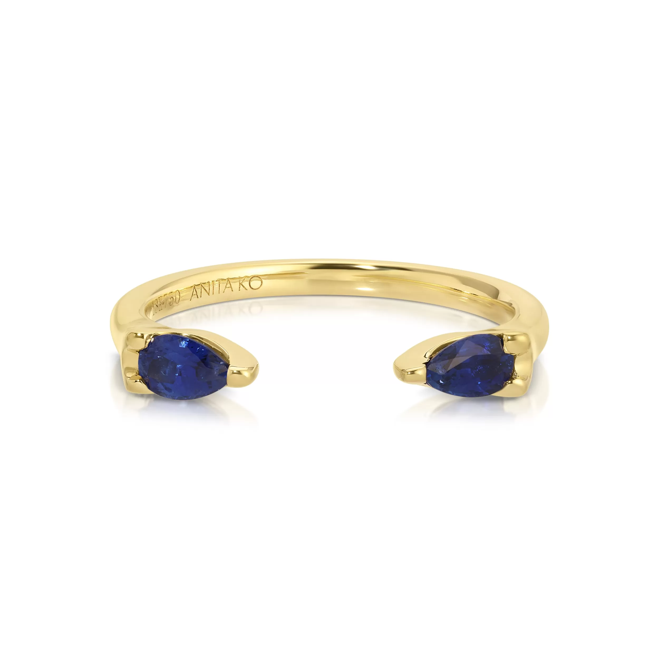 Anita Ko Stacking | Orbit^BLUE SAPPHIRE PEAR ORBIT RING