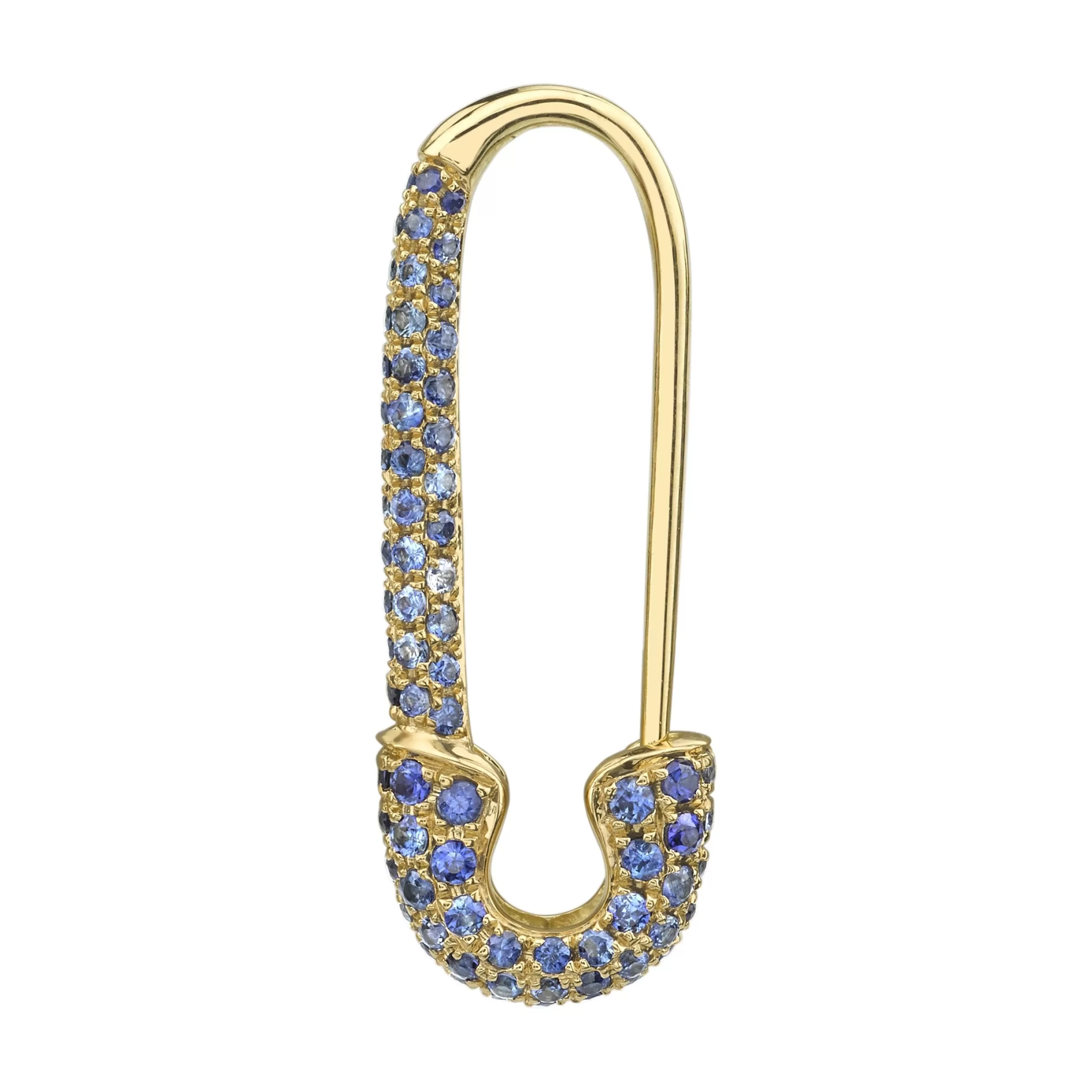 Anita Ko Safety Pins & Clips^BLUE SAPPHIRE SAFETY PIN EARRING