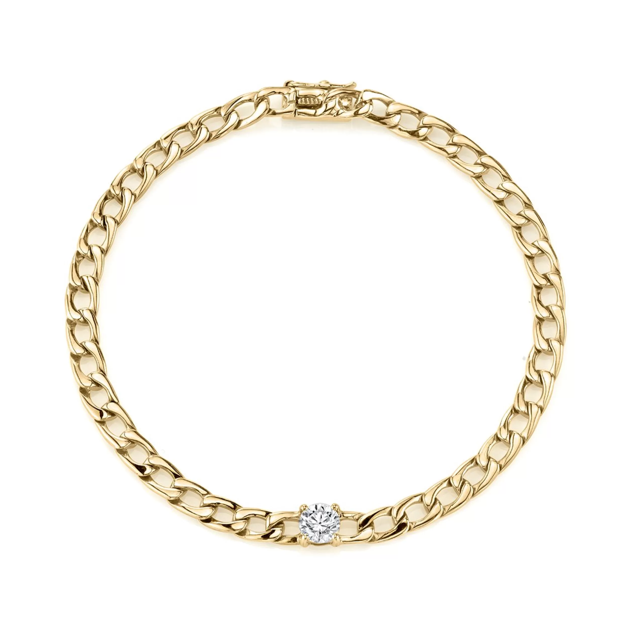 Anita Ko Chain Link^CHAIN BRACELET WITH ROUND DIAMOND CENTER