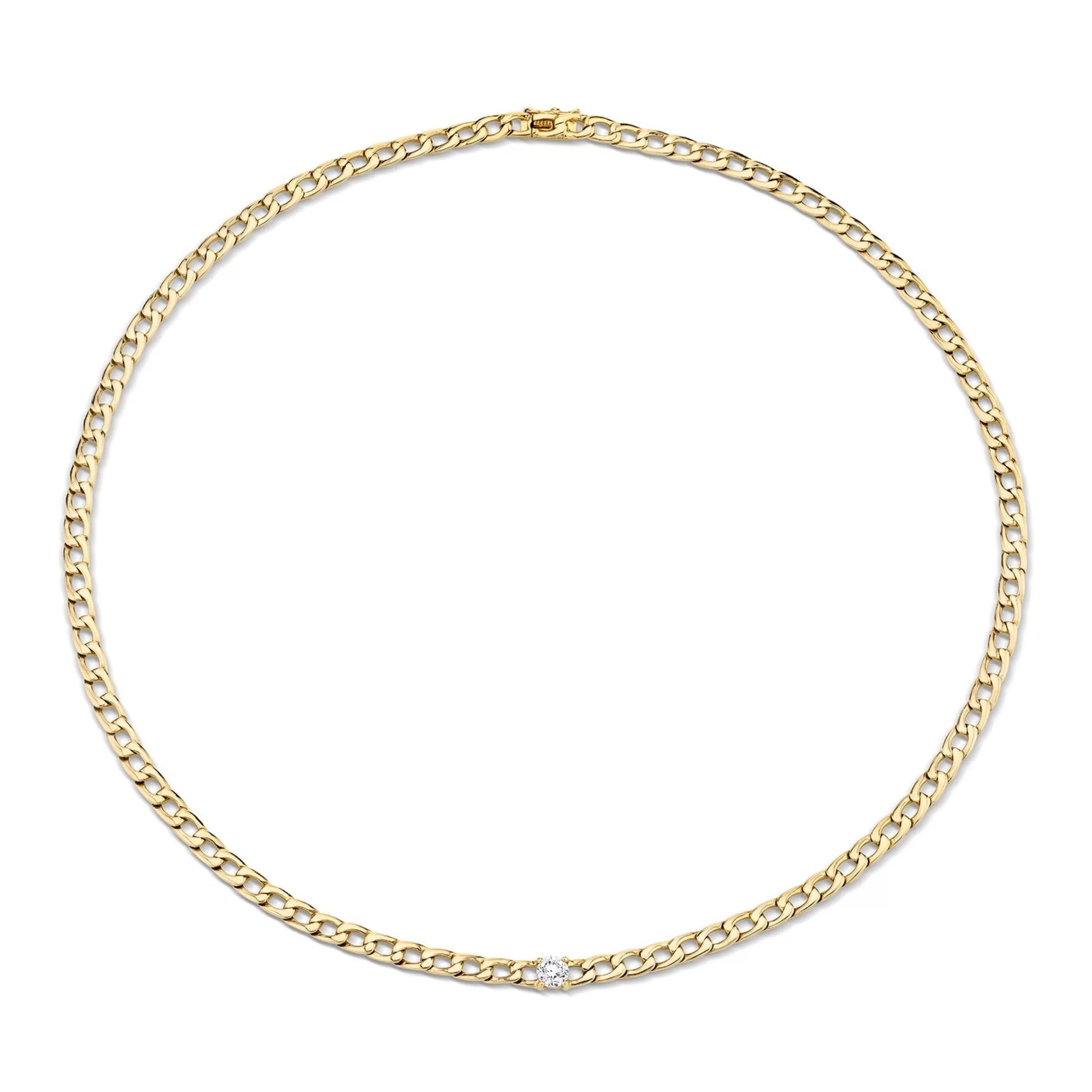 Anita Ko Chokers^CHAIN LINK CHOKER WITH ROUND DIAMOND CENTER