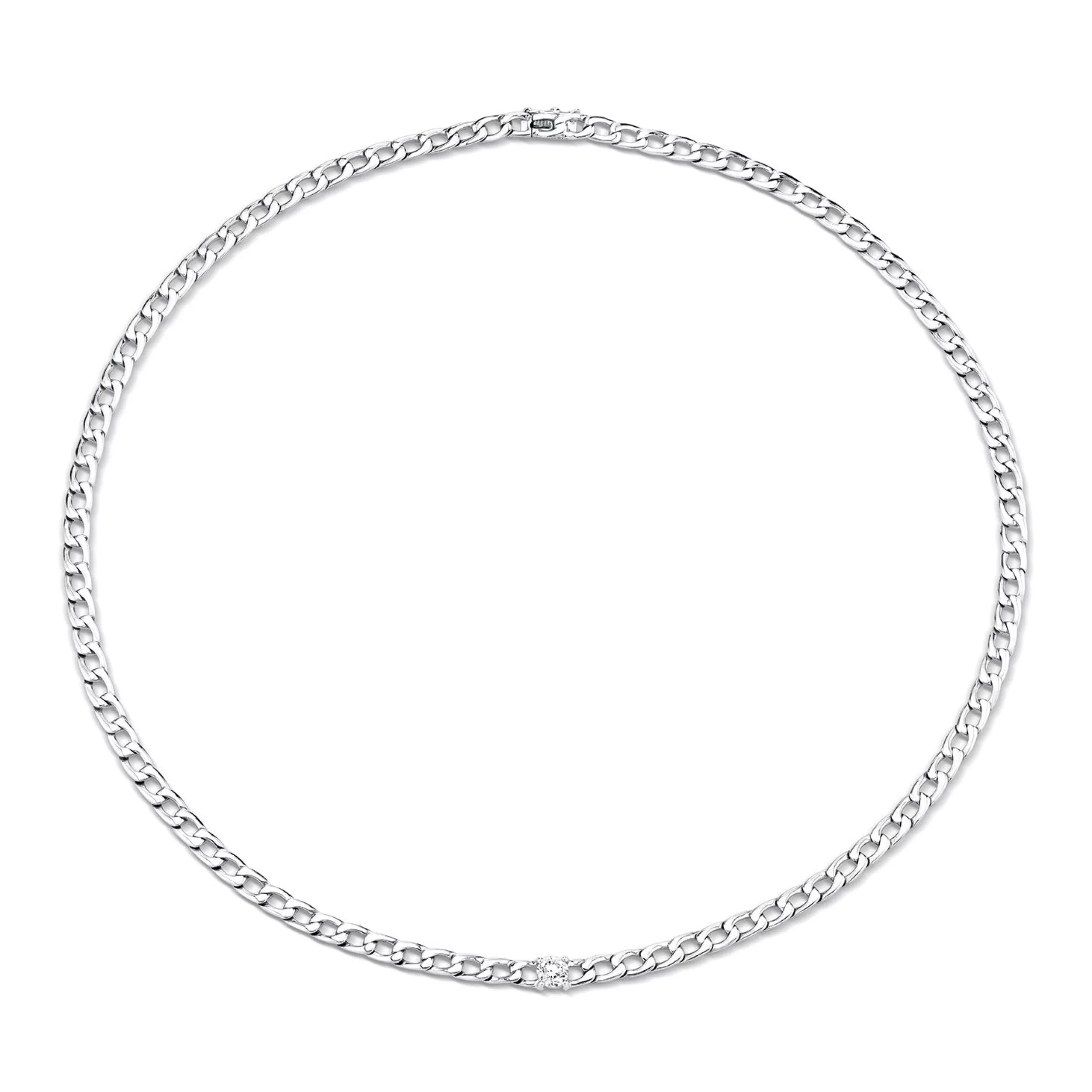 Anita Ko Chokers^CHAIN LINK CHOKER WITH ROUND DIAMOND CENTER