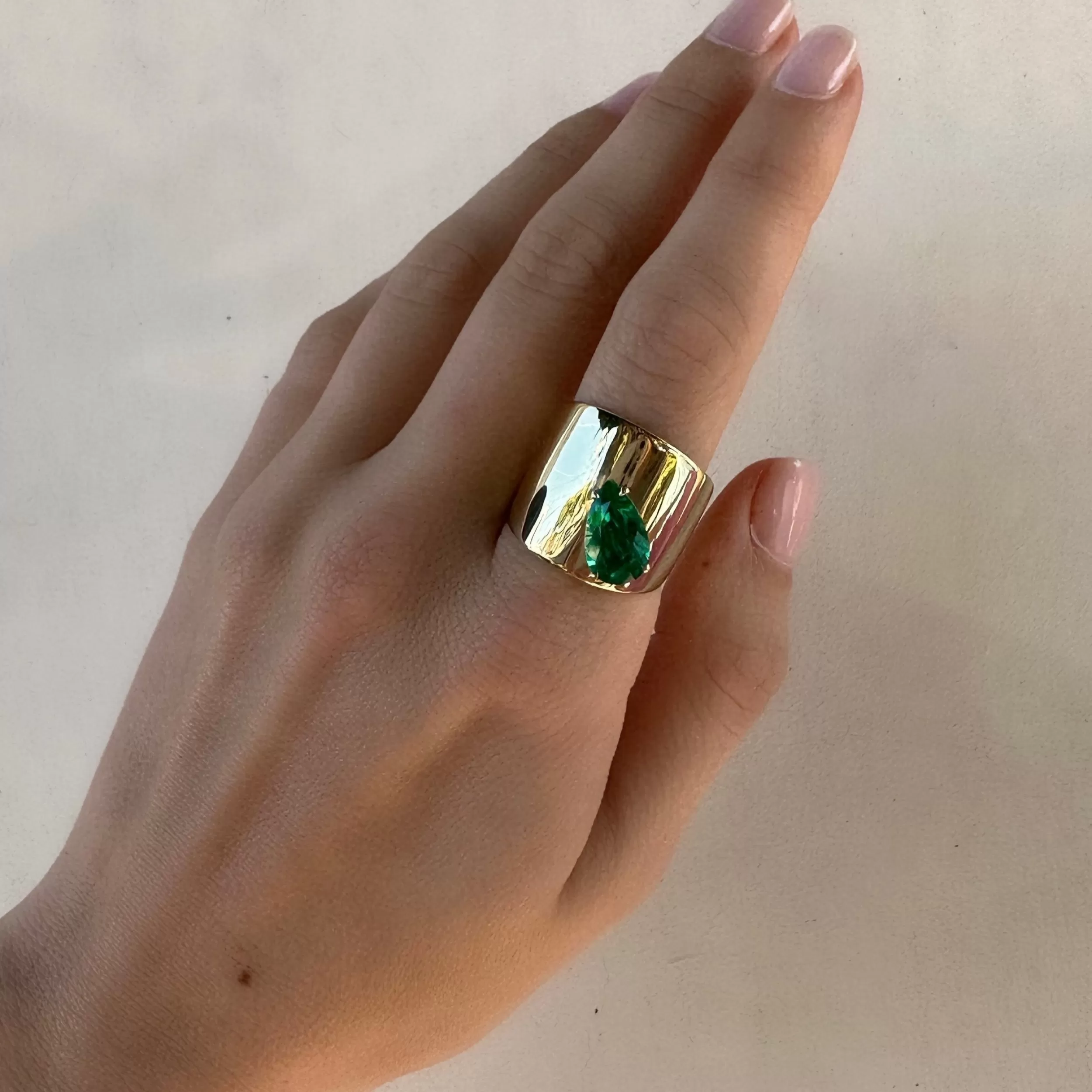 Anita Ko One Of A Kind^COLOMBIAN PEAR EMERALD GALAXY RING