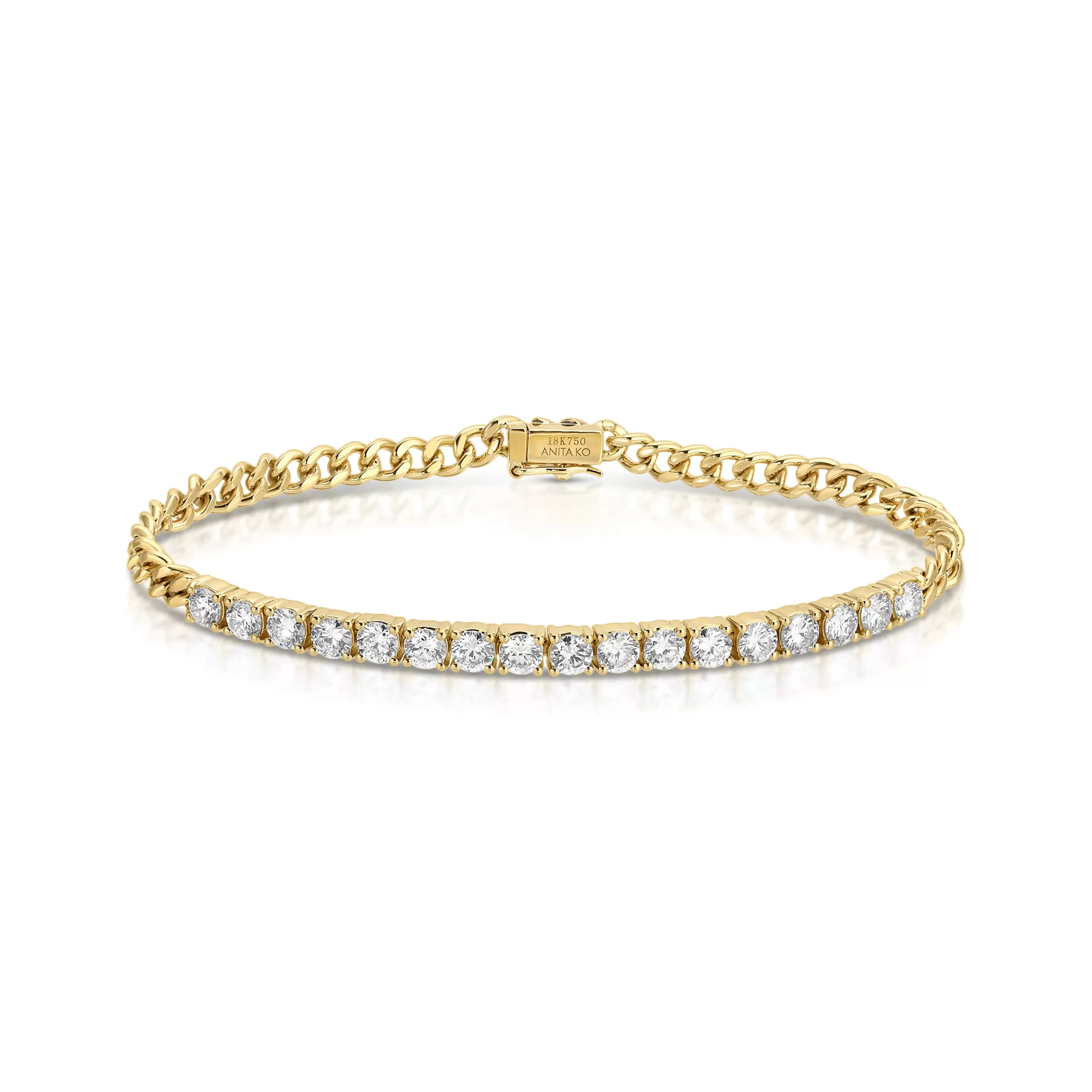 Anita Ko Chain Link^CUBAN LINK AND DIAMOND LINE BRACELET