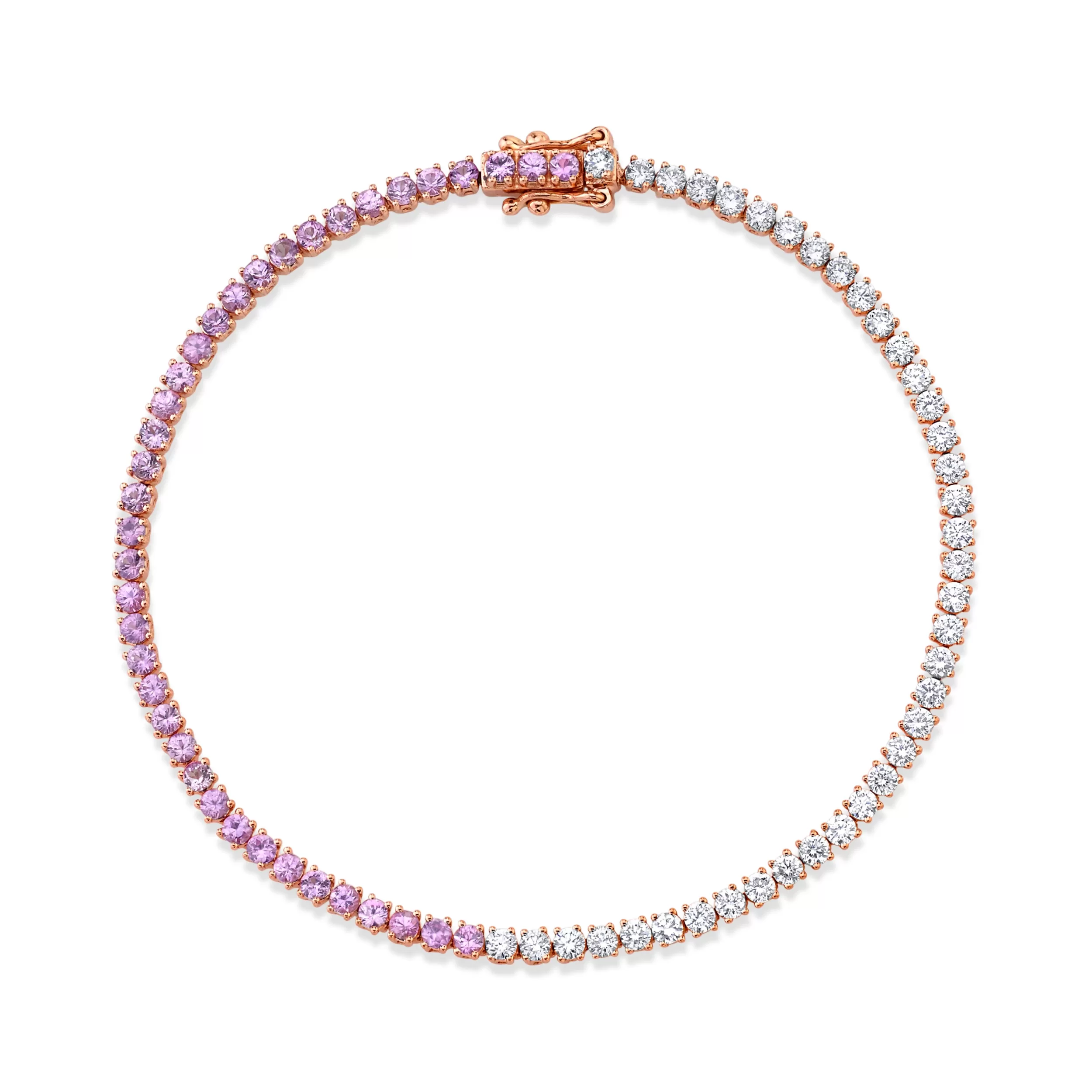 Anita Ko Diamond Link^DIAMOND AND PINK SAPPHIRE HEPBURN BRACELET