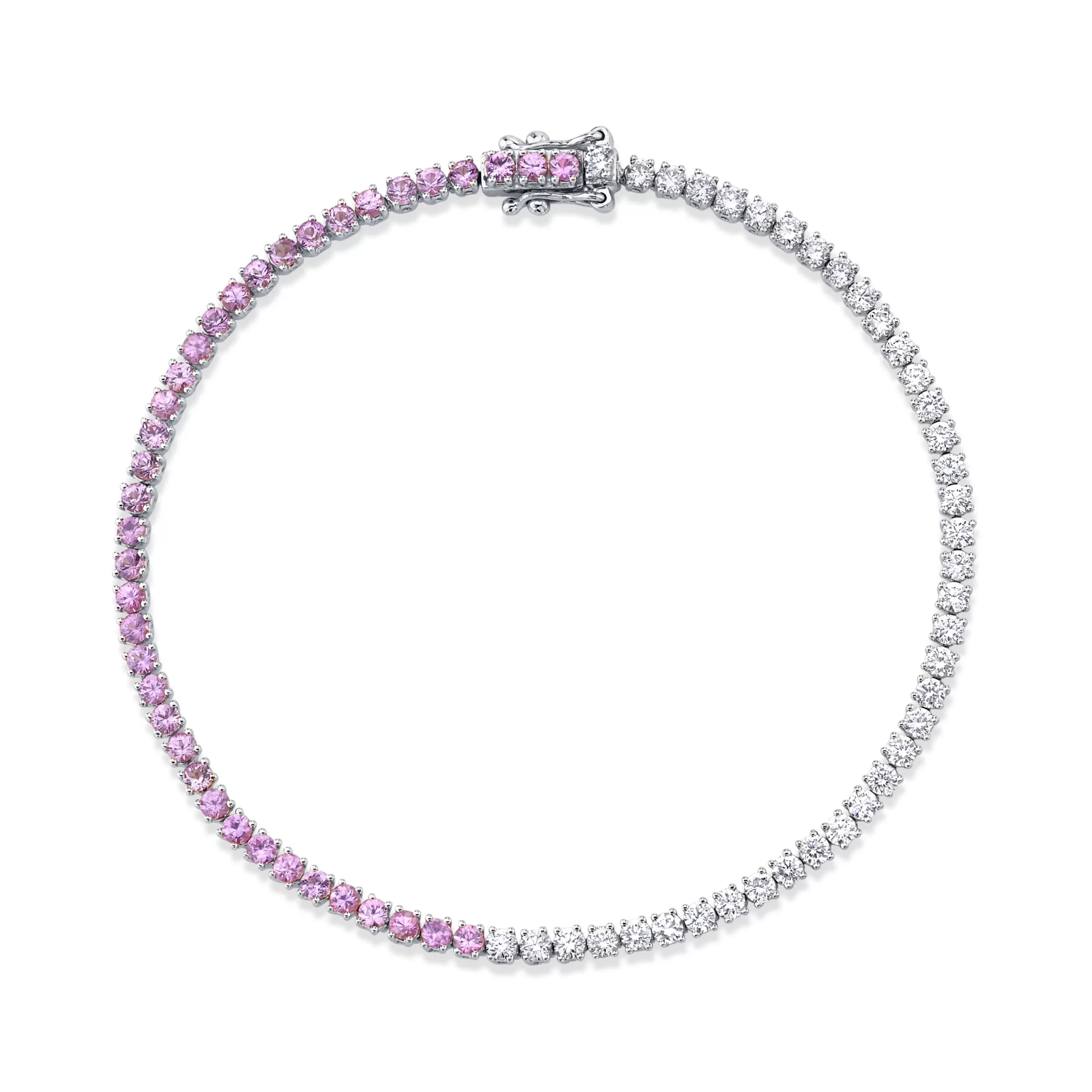 Anita Ko Diamond Link^DIAMOND AND PINK SAPPHIRE HEPBURN BRACELET