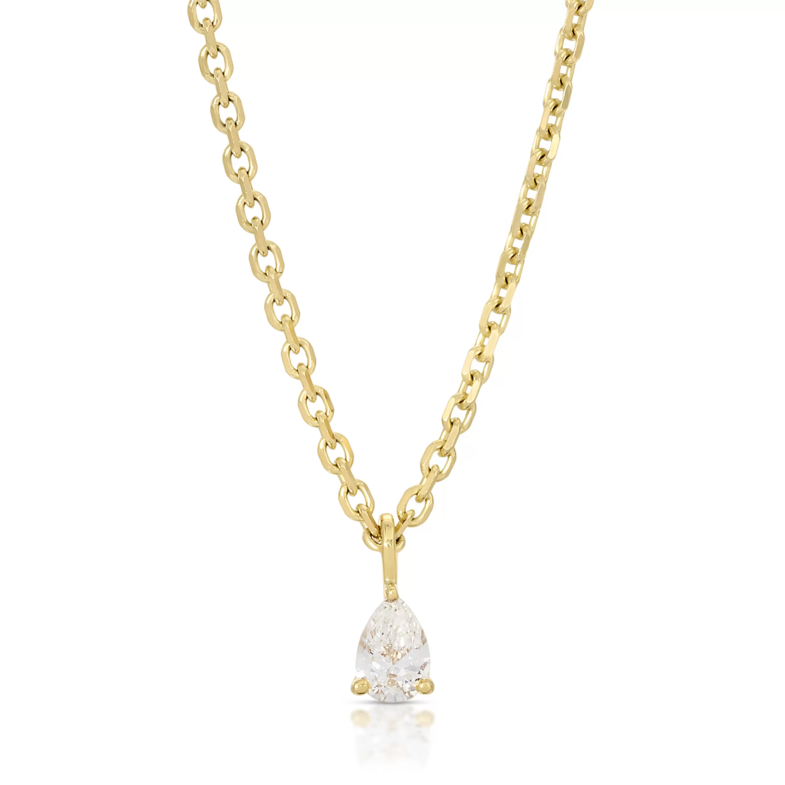 Anita Ko Pendants^DIAMOND CUT ROLO CHAIN WITH PEAR DIAMOND PENDANT