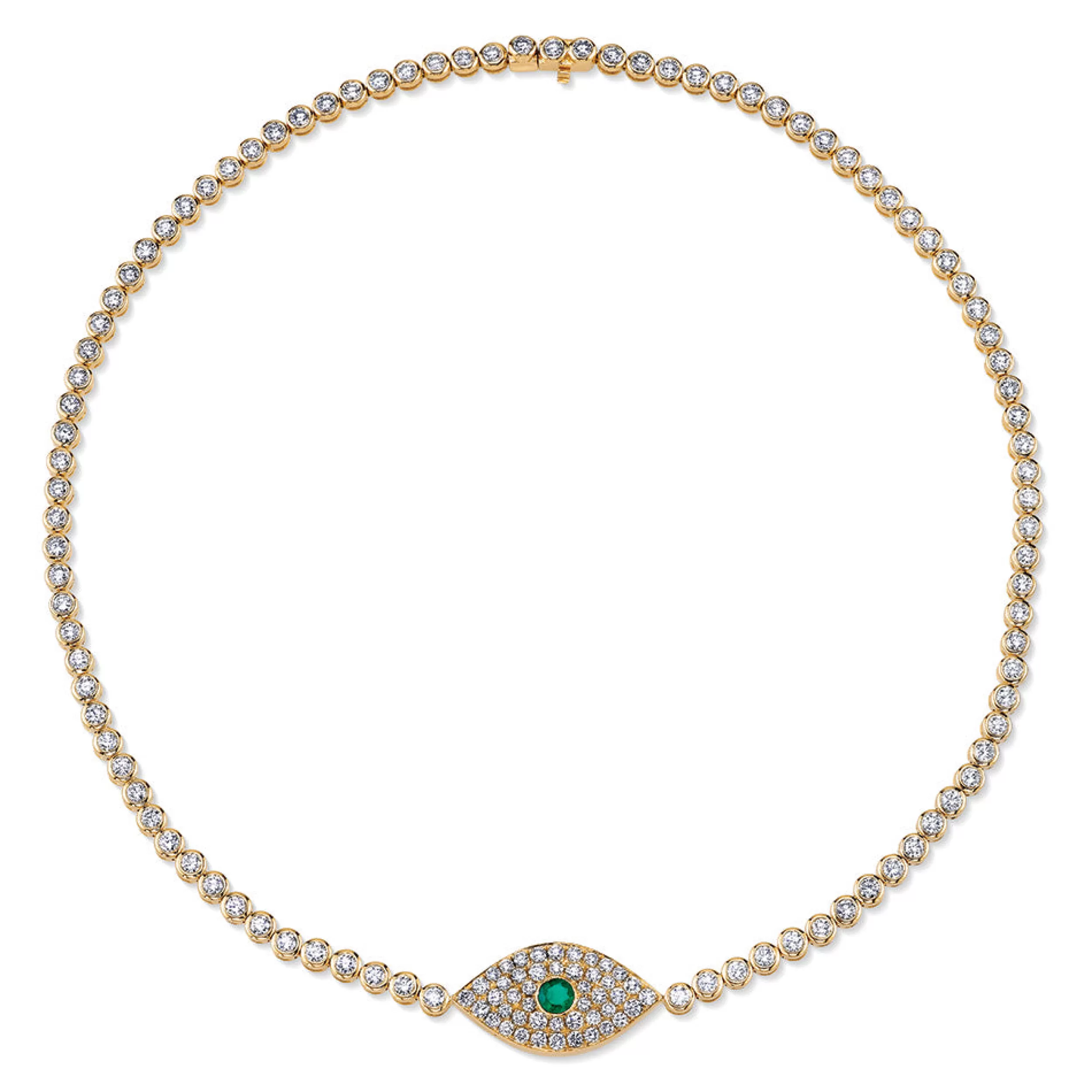 Anita Ko Chokers^DIAMOND EVIL EYE CHOKER WITH EMERALD EYE