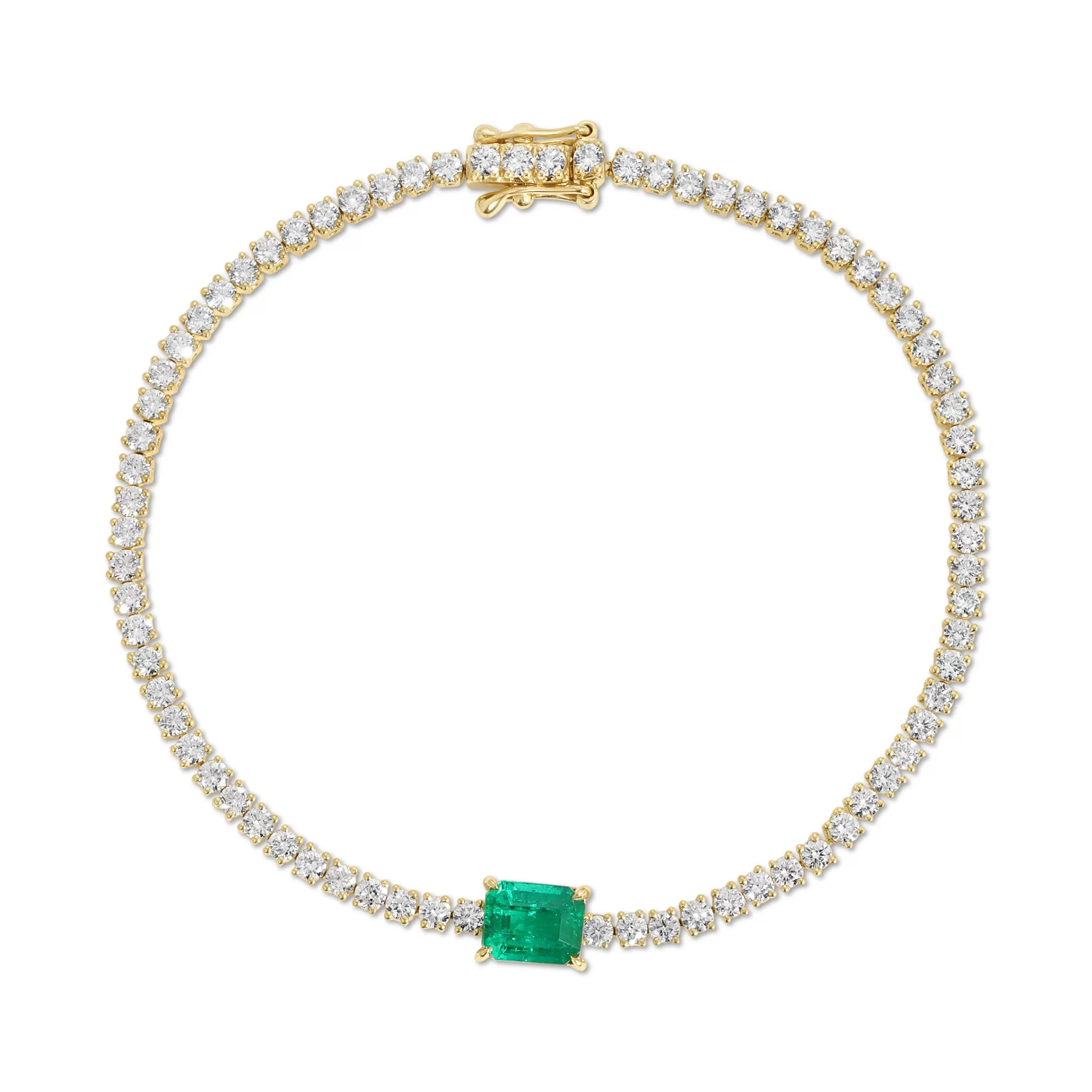 Anita Ko One Of A Kind^DIAMOND HEPBURN BRACELET WITH EMERALD CUT EMERALD CENTER