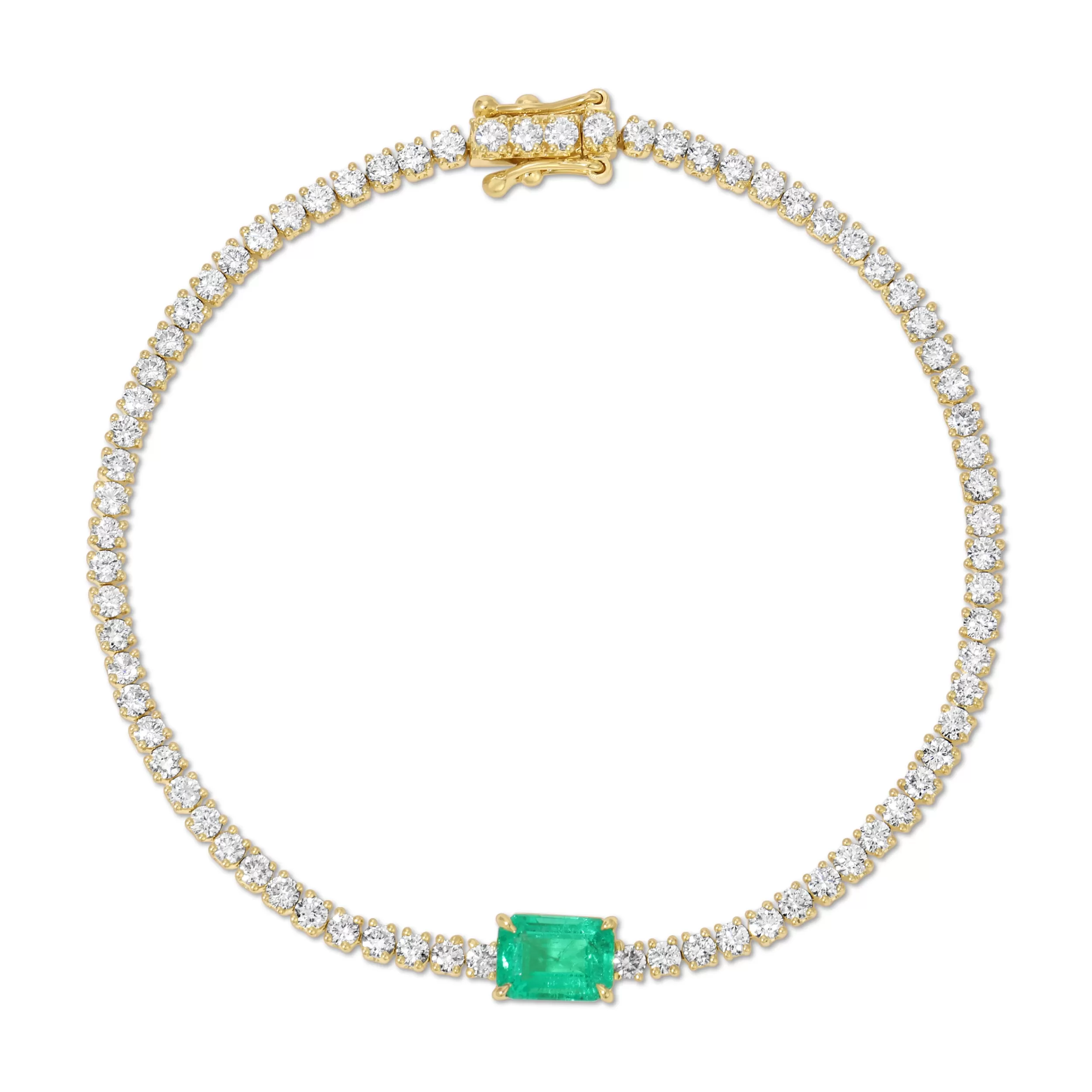 Anita Ko One Of A Kind^DIAMOND HEPBURN BRACELET WITH EMERALD CUT EMERALD CENTER