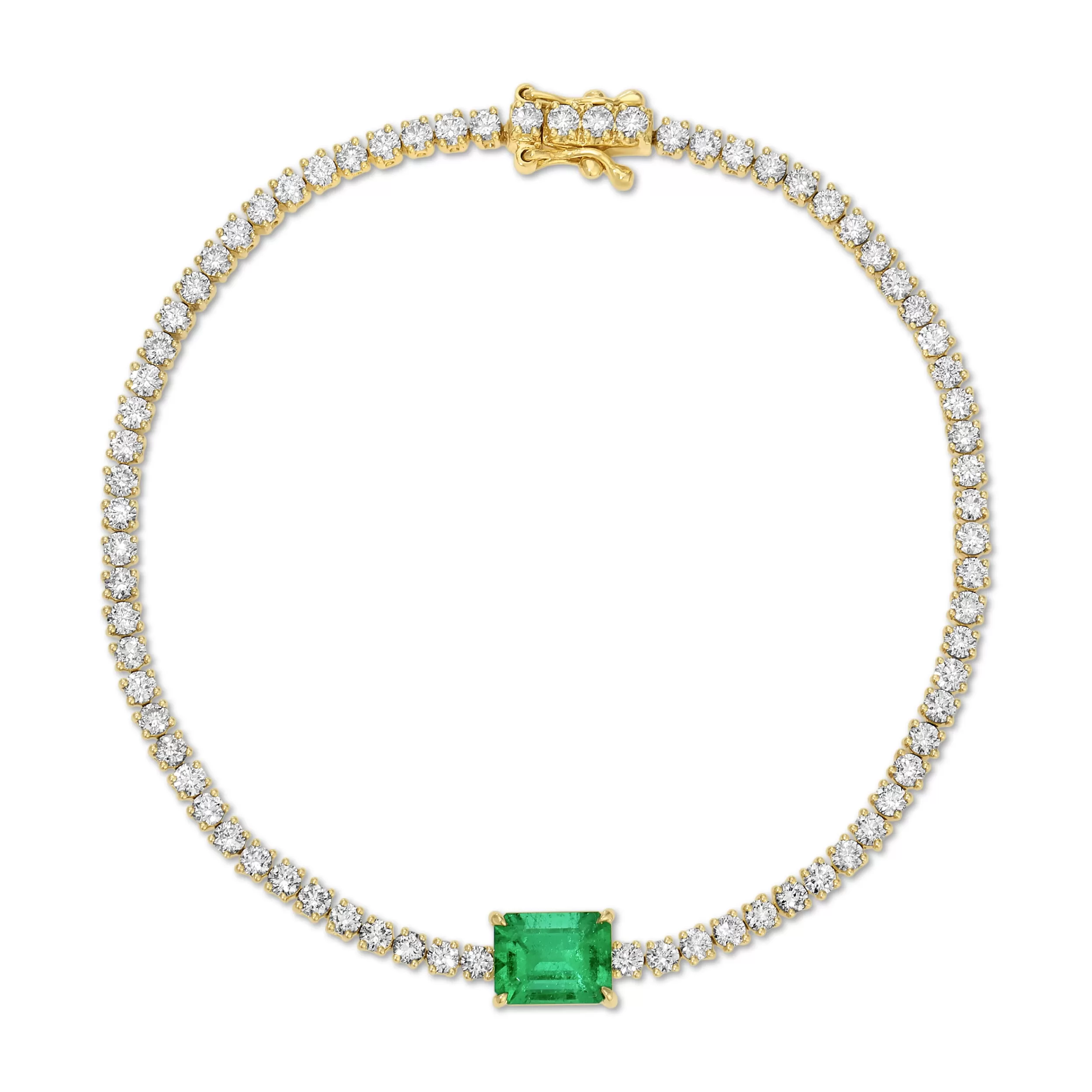 Anita Ko One Of A Kind^DIAMOND HEPBURN BRACELET WITH EMERALD CUT EMERALD CENTER