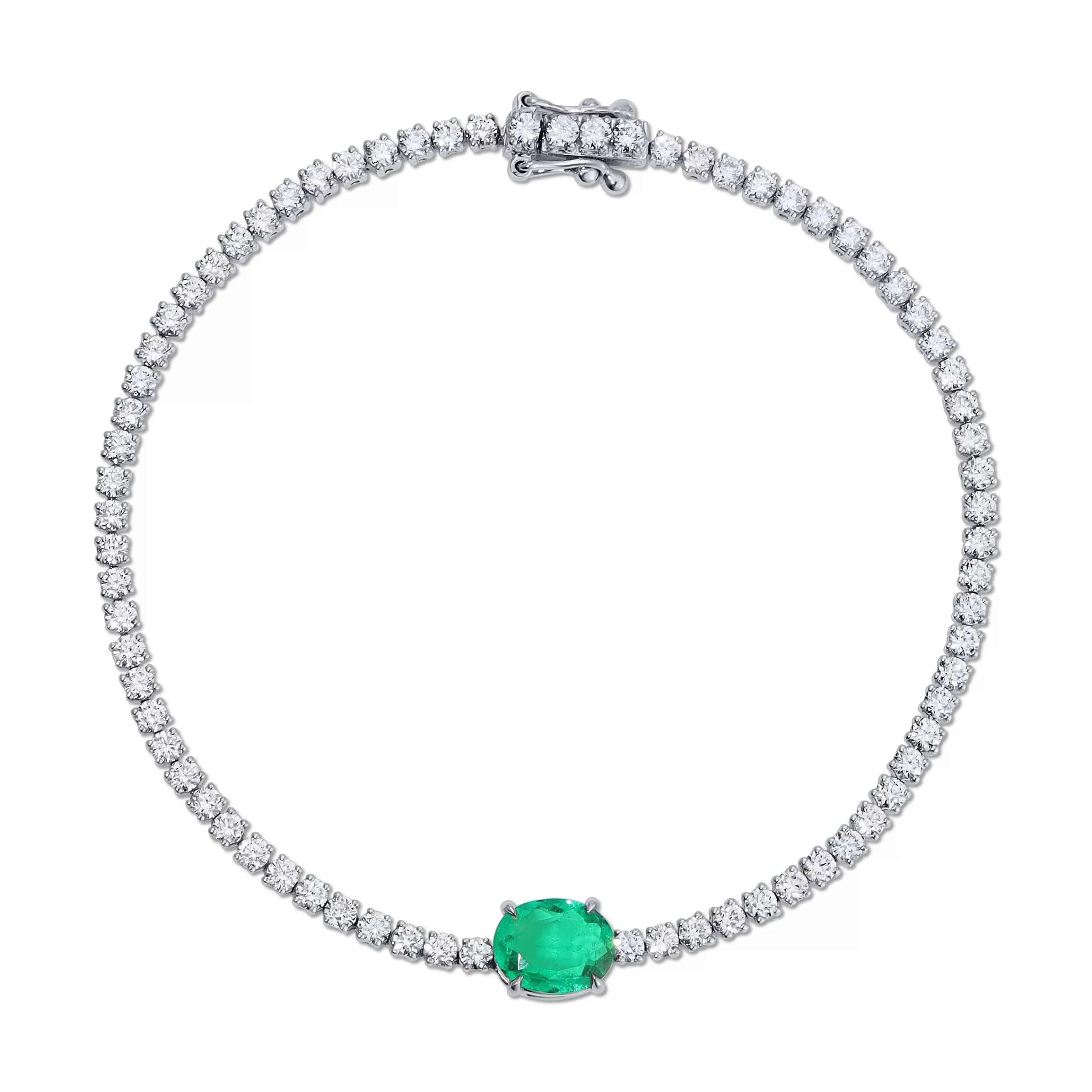 Anita Ko One Of A Kind^DIAMOND HEPBURN BRACELET WITH OVAL EMERALD CENTER