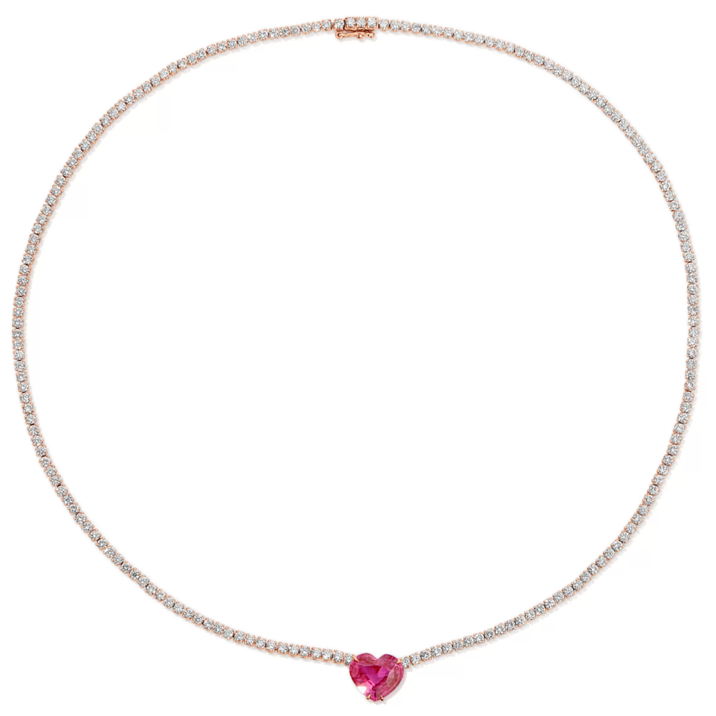 Anita Ko One Of A Kind^DIAMOND HEPBURN NECKLACE WITH HEART SHAPED PINK SAPPHIRE CENTER