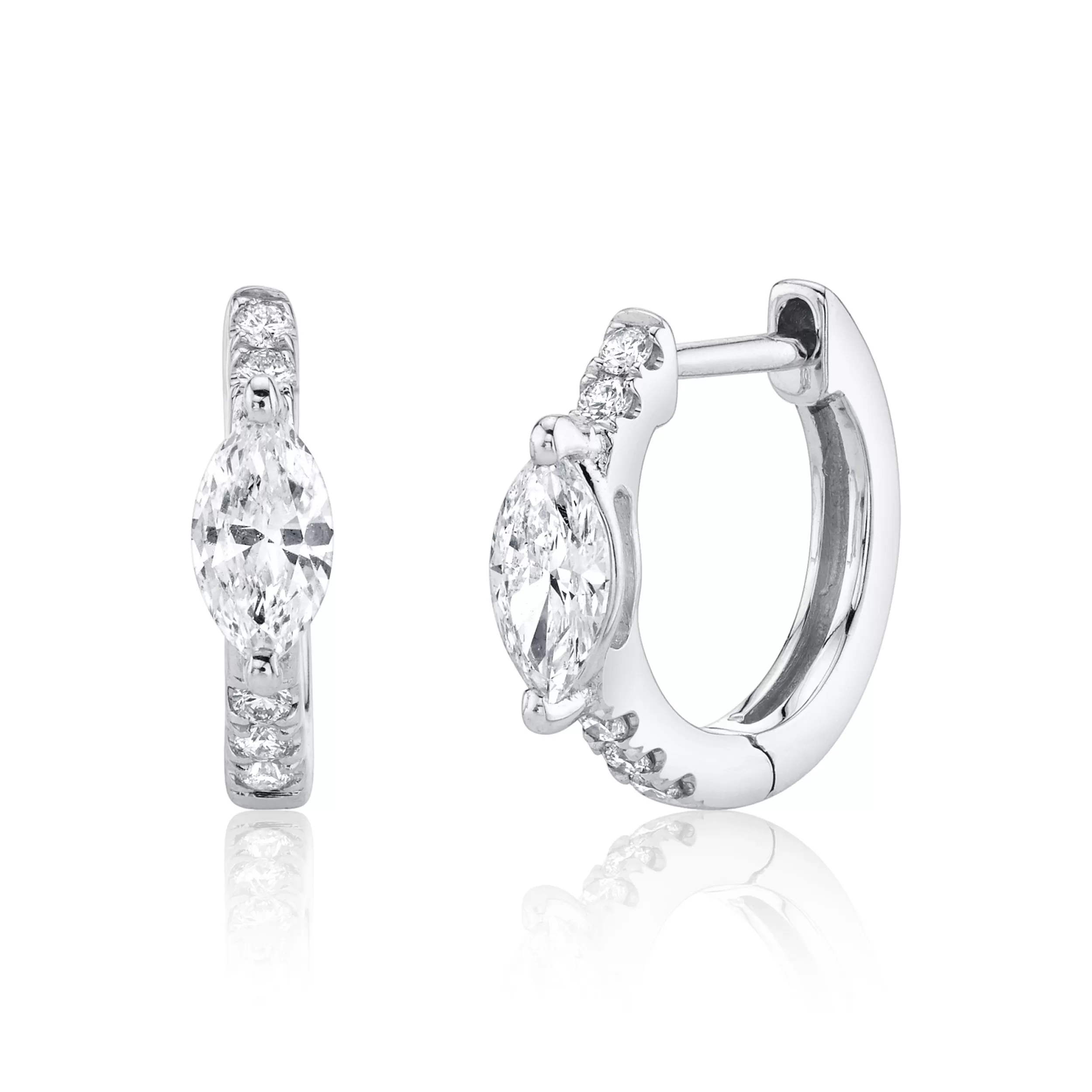 Anita Ko Huggies^DIAMOND HUGGIES WITH MARQUISE DIAMOND CENTER