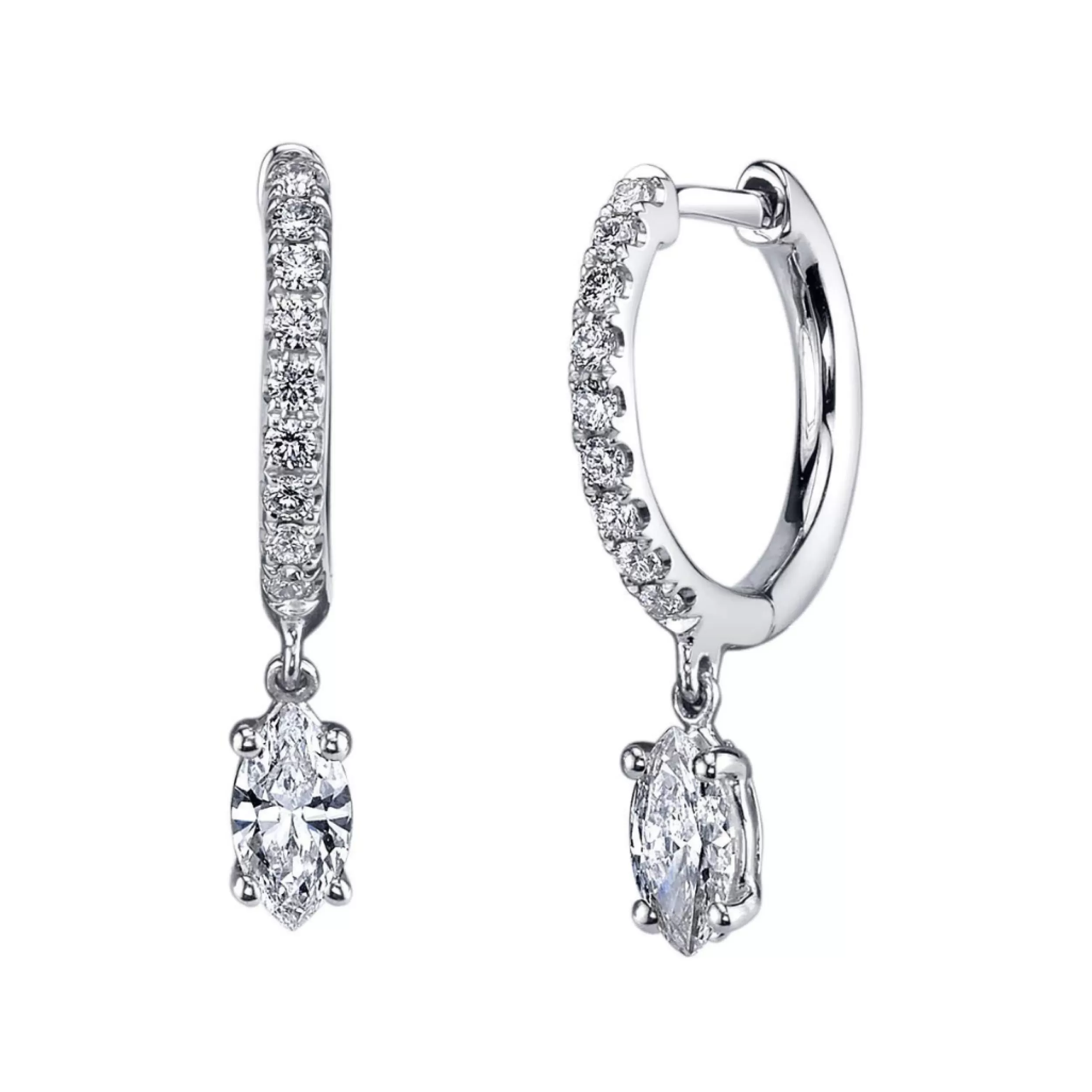 Anita Ko Huggies^DIAMOND HUGGIES WITH MARQUISE DIAMOND DROP