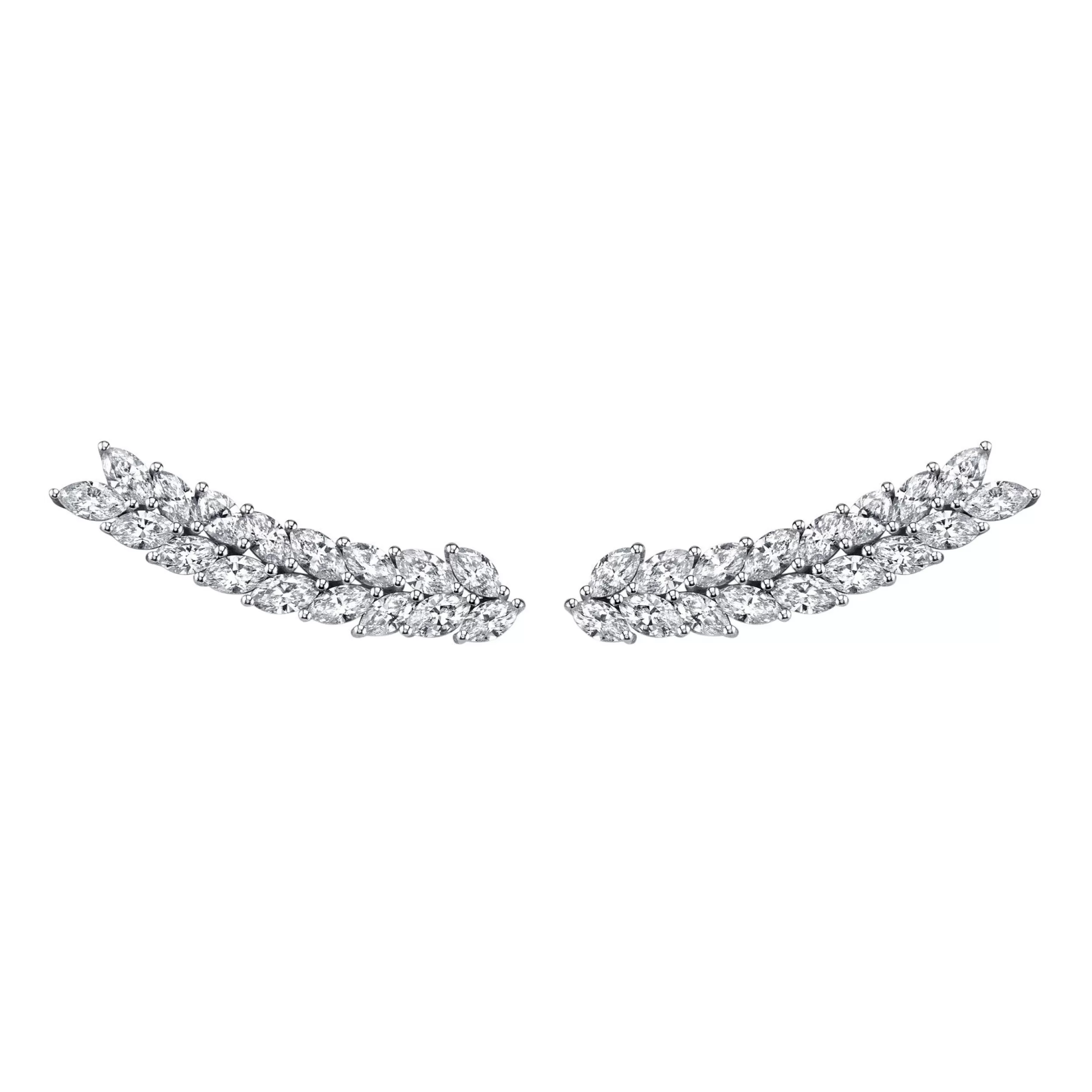 Anita Ko Floating^DOUBLE ROW MARQUISE DIAMOND FLOATING EARRINGS