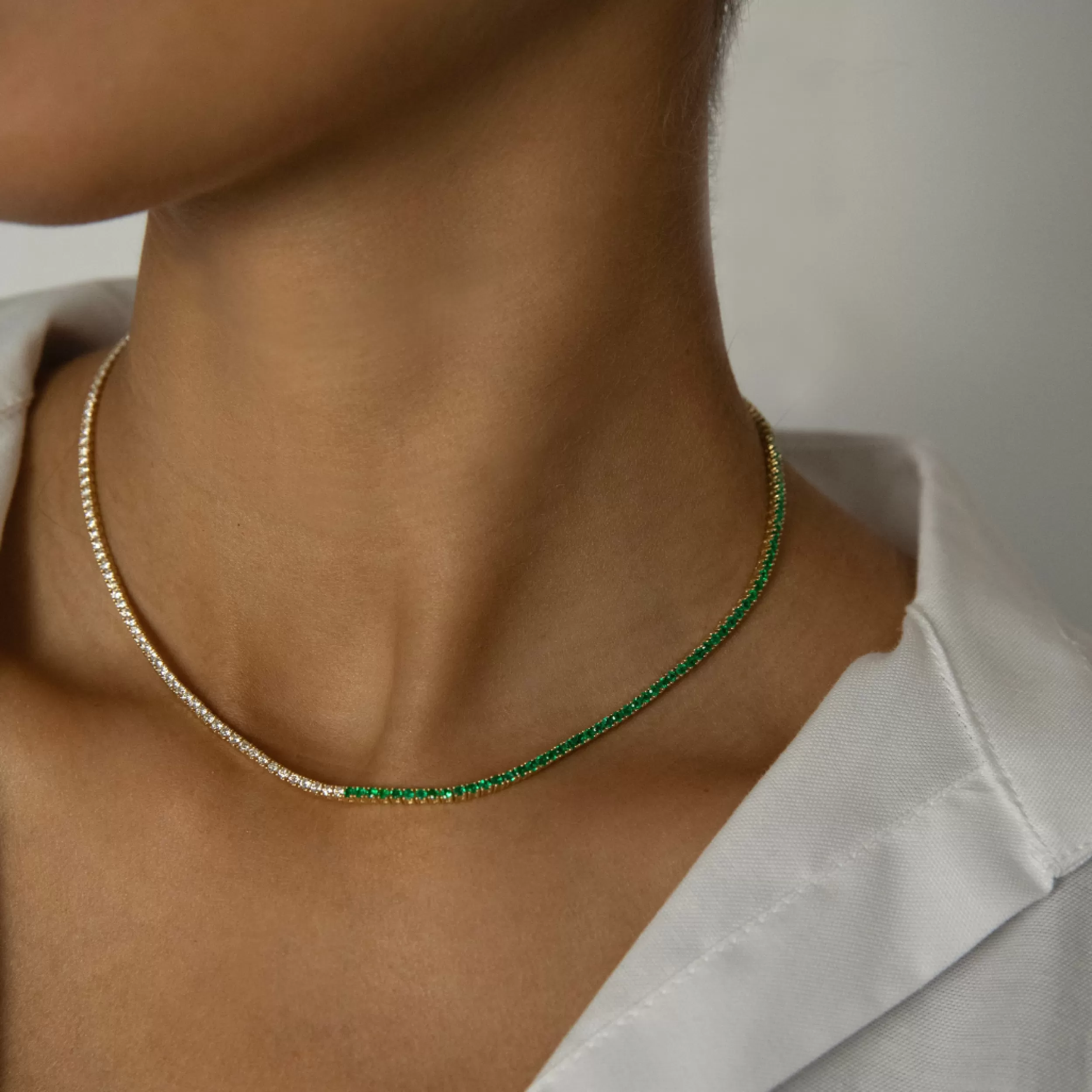 Anita Ko Chokers^EMERALD AND DIAMOND HEPBURN CHOKER