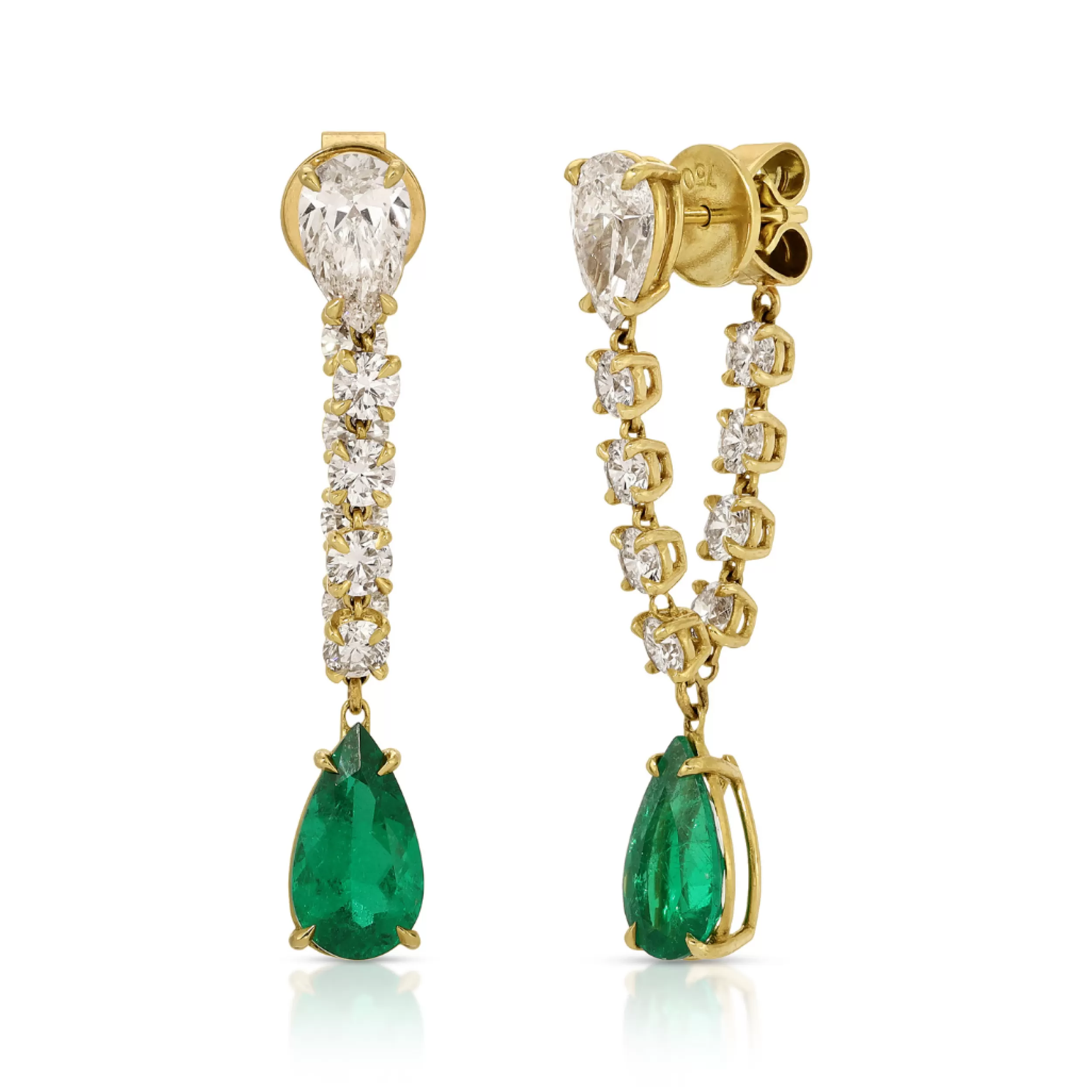 Anita Ko One Of A Kind^EMERALD AND DIAMOND OLIVIA EARRINGS