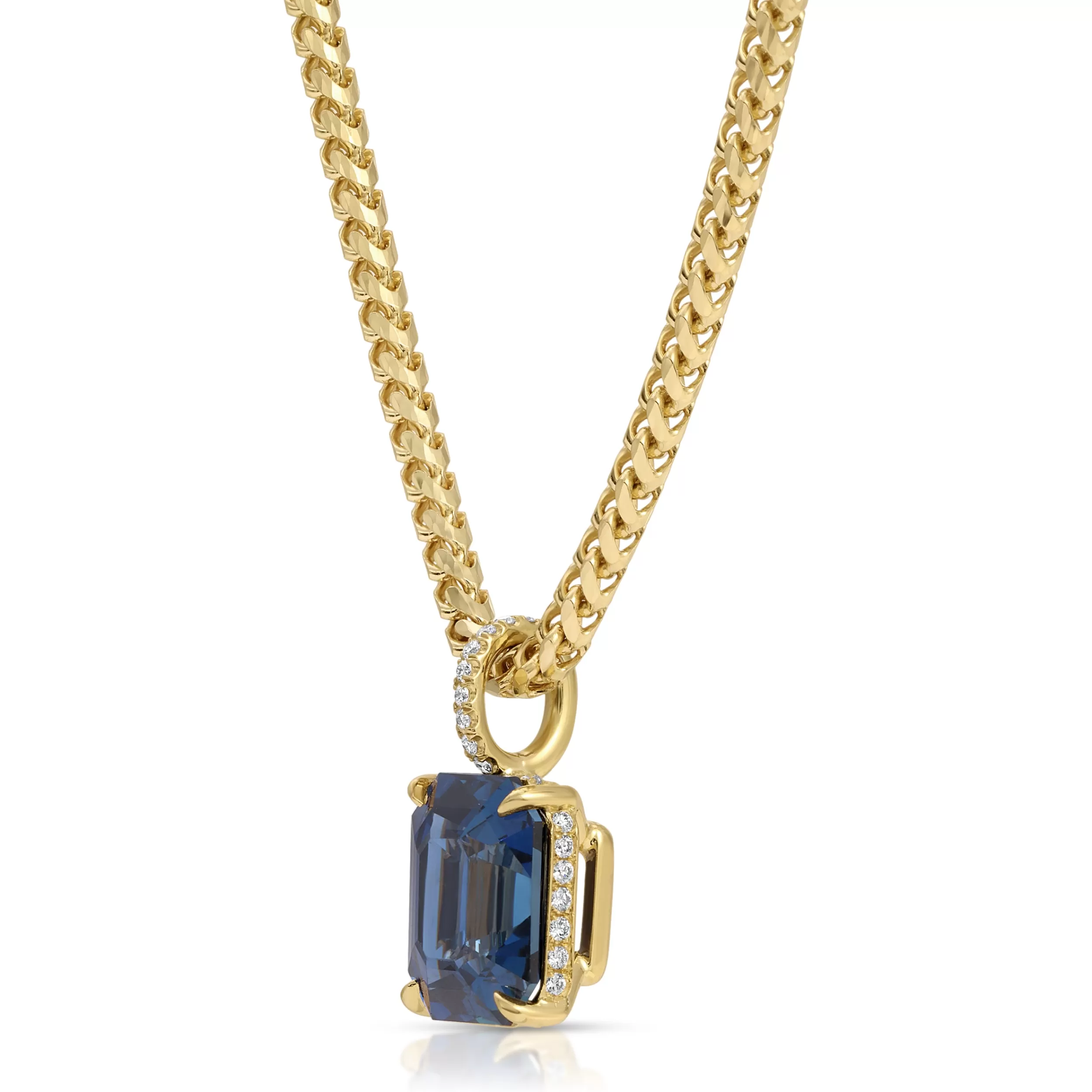 Anita Ko One Of A Kind^EMERALD CUT BLUE SAPPHIRE PENDANT