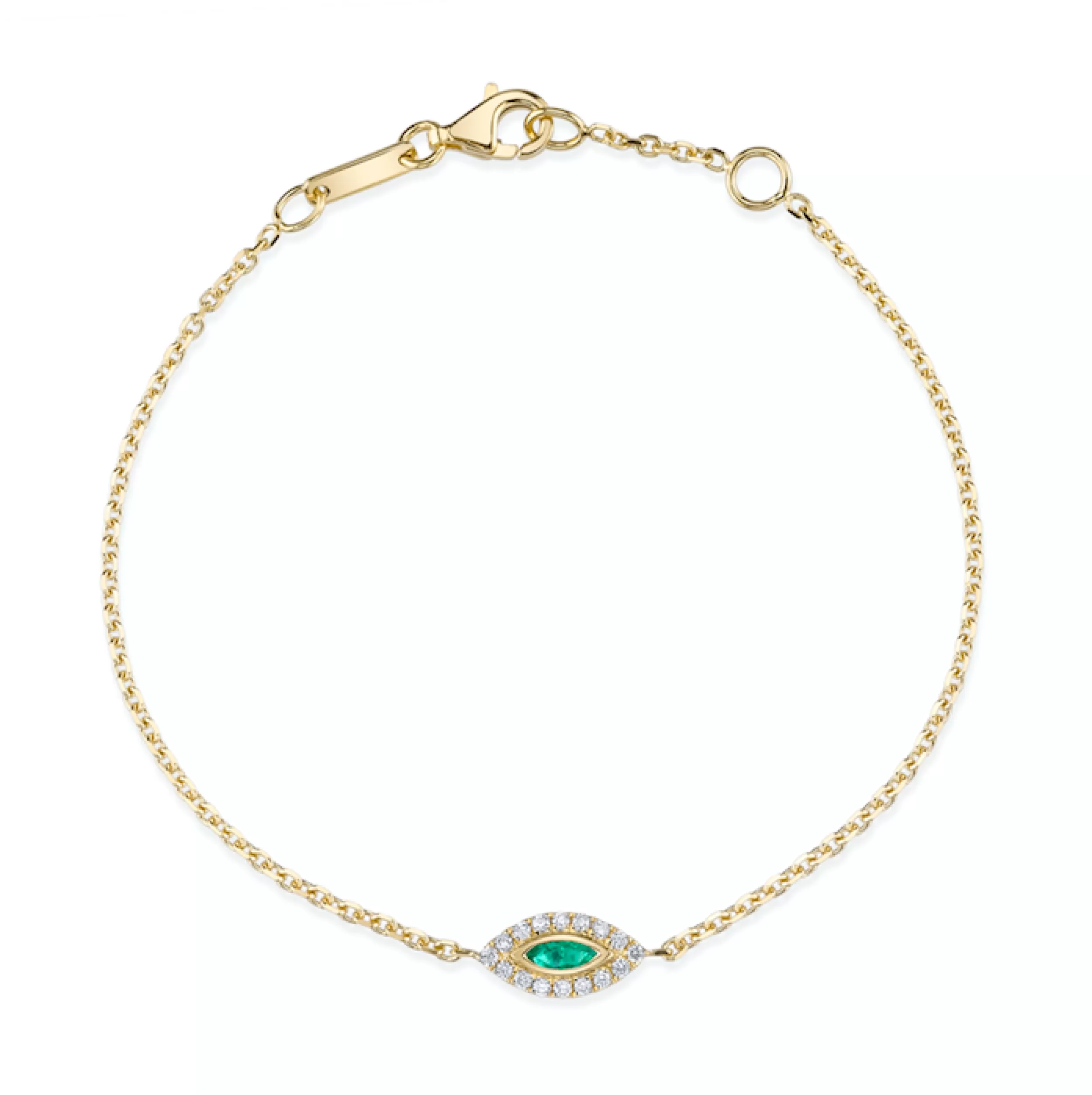 Anita Ko Chain Link^EMERALD EVIL EYE CHAIN BRACELET