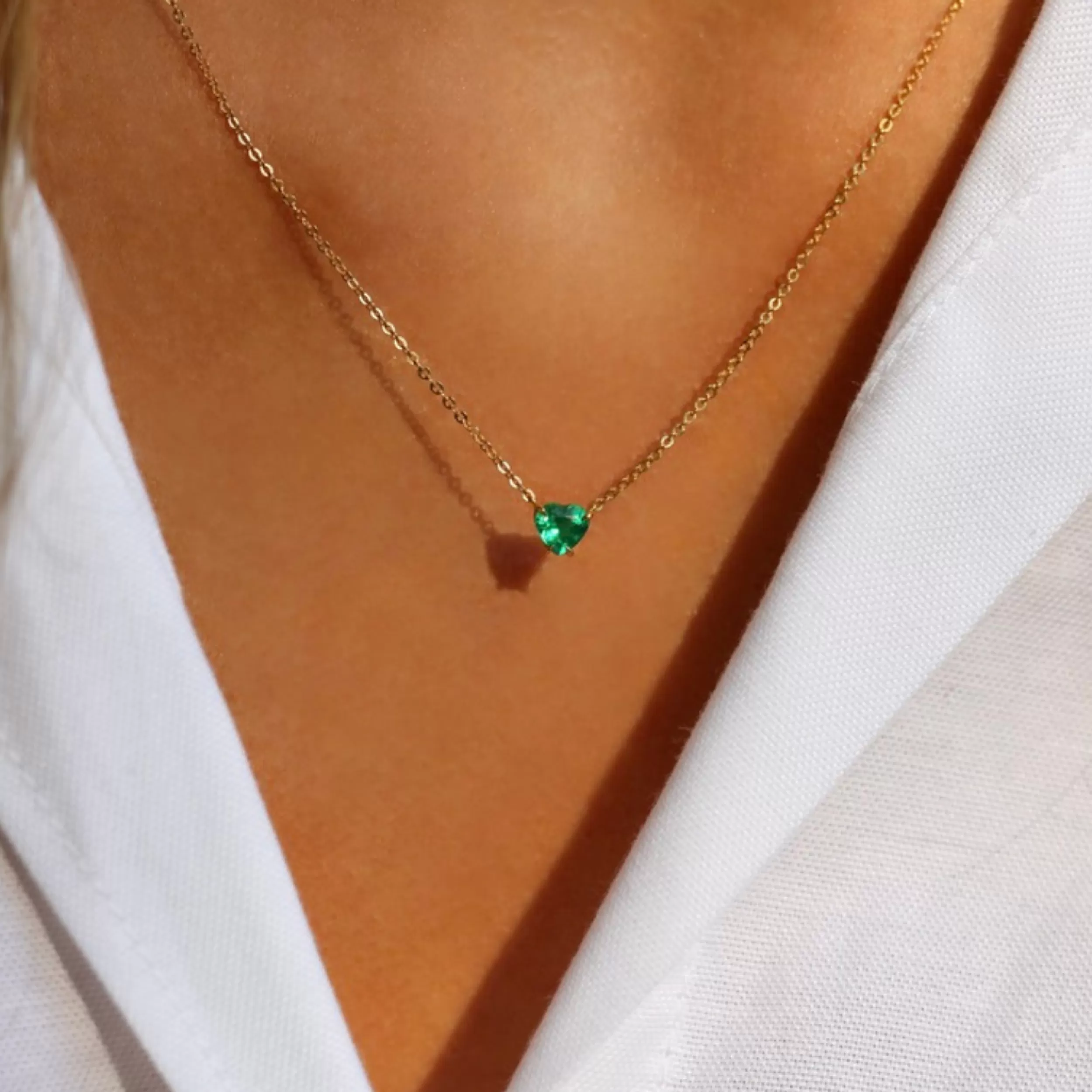 Anita Ko One Of A Kind^EMERALD HEART PENDANT .43