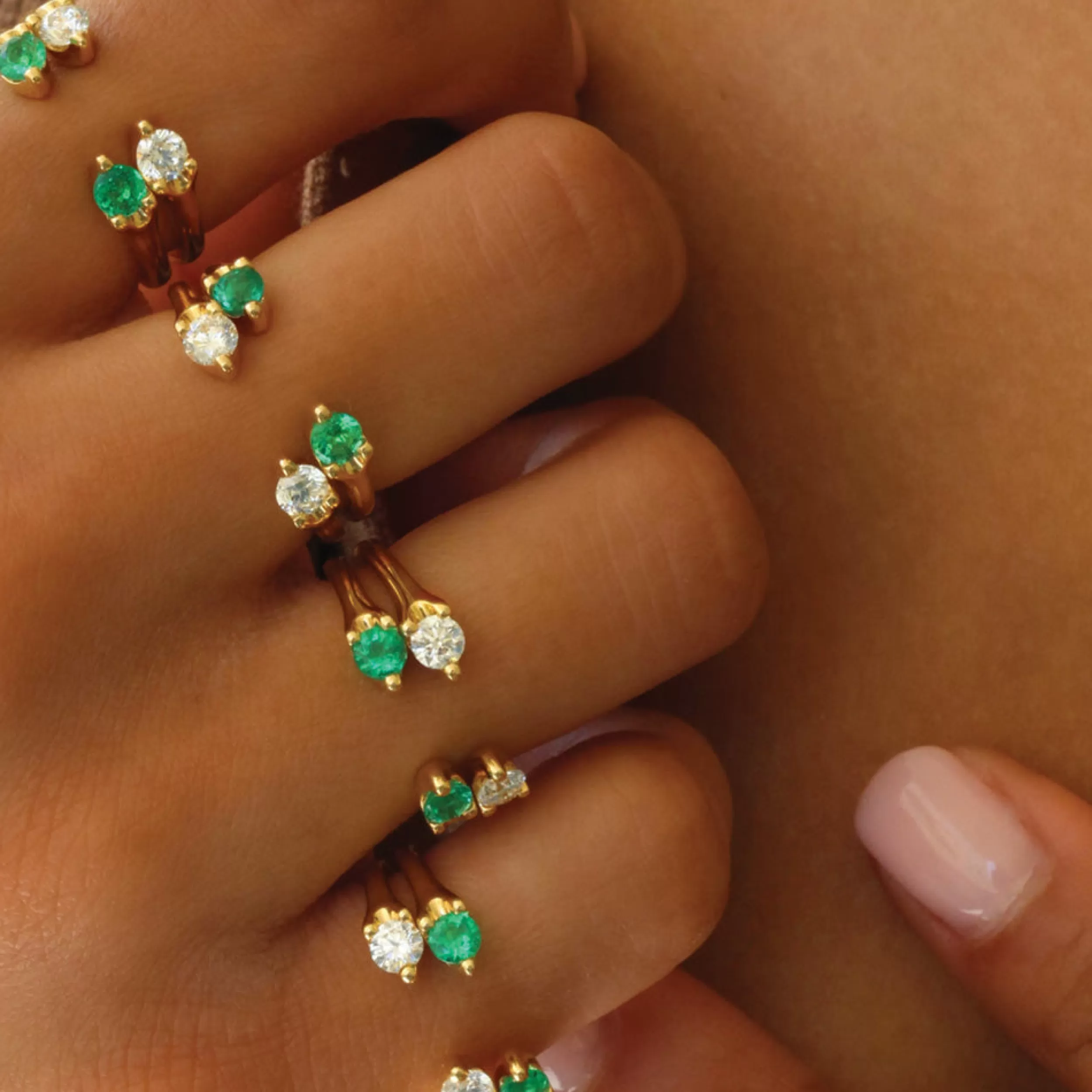 Anita Ko Stacking | Orbit^EMERALD ORBIT RING