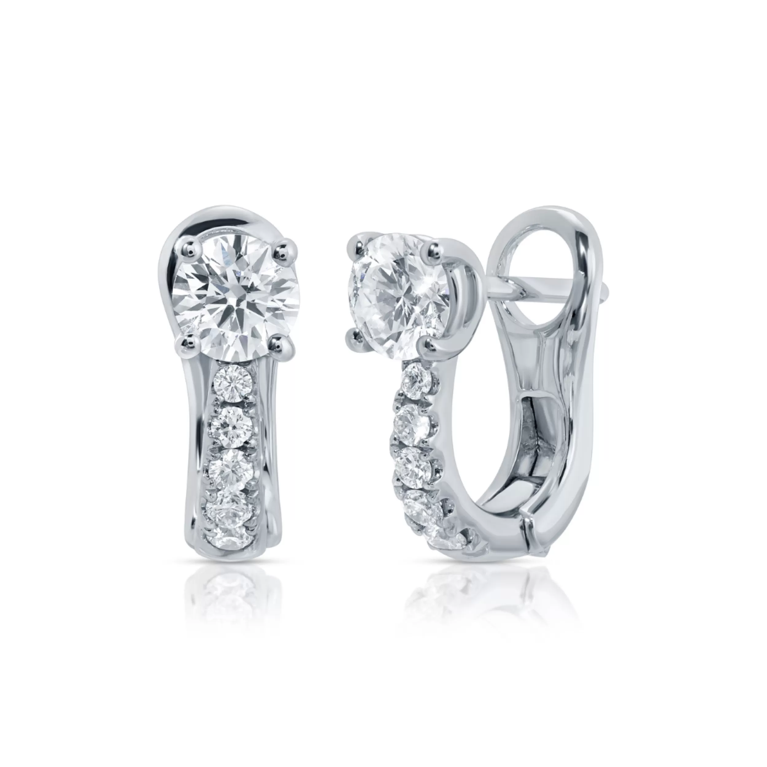 Anita Ko Huggies^FLAT PAVE DIAMOND HUGGIES WITH ROUND DIAMONDS