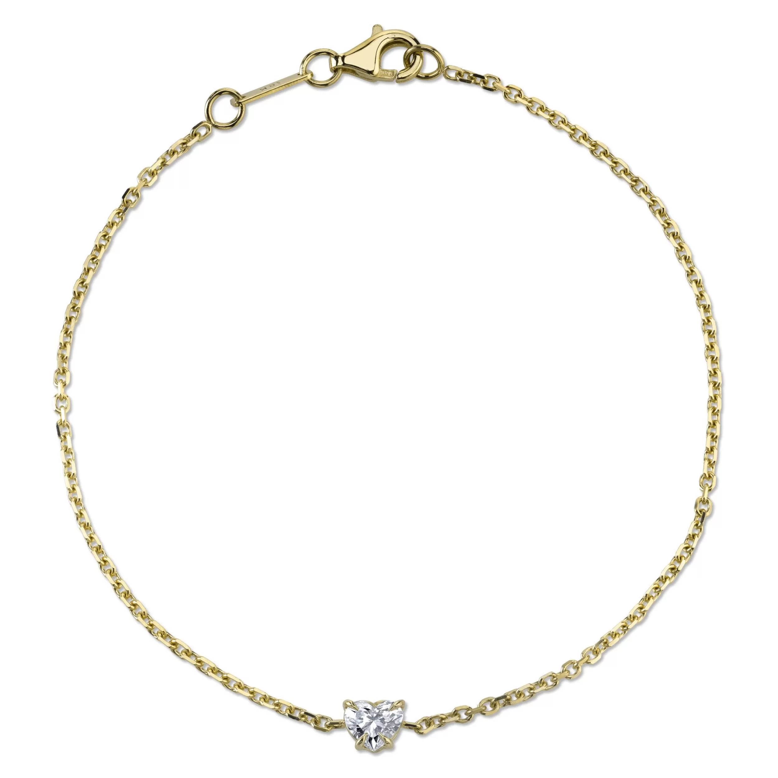 Anita Ko Chain Link^HEART SHAPE DIAMOND CHAIN BRACELET