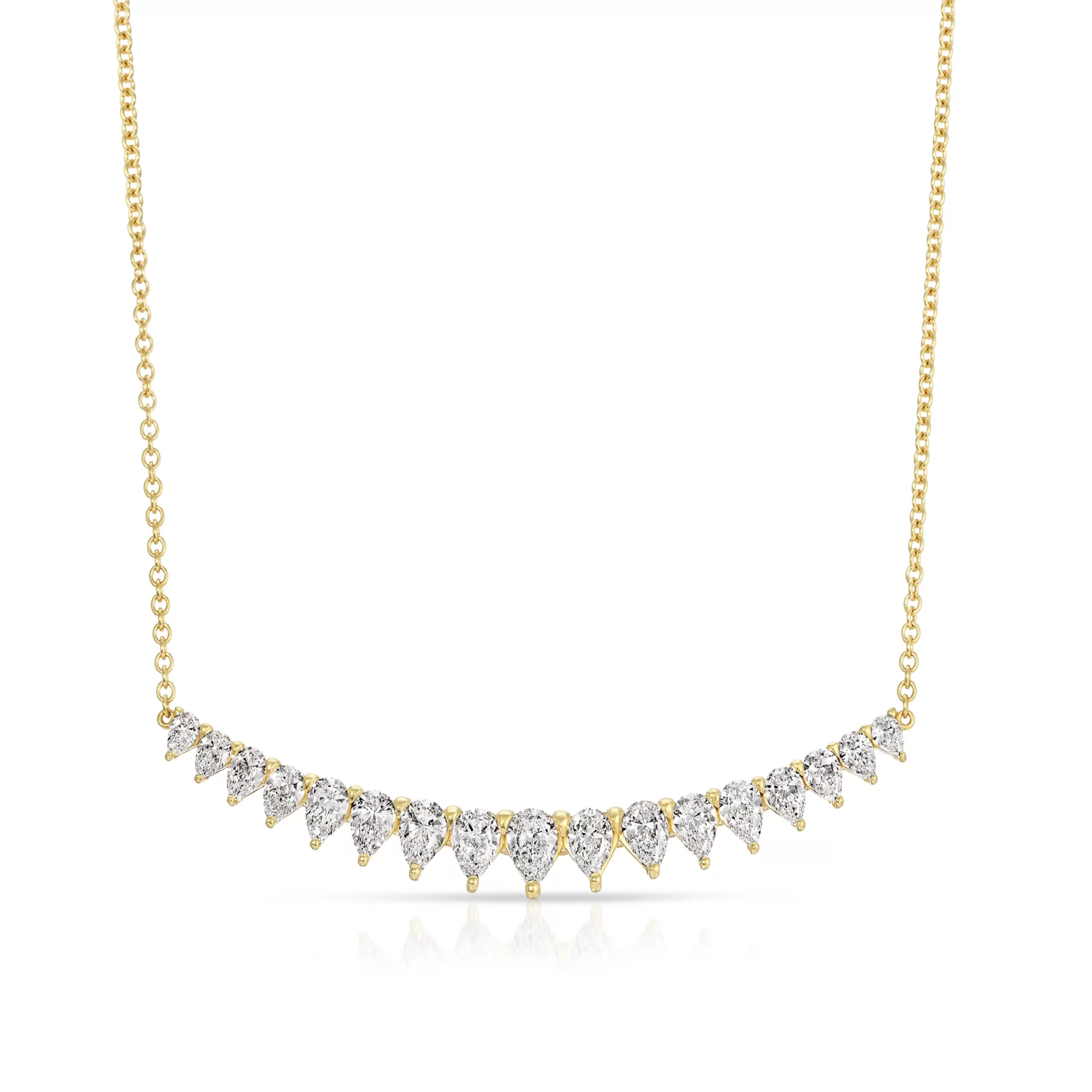 Anita Ko Pendants^LARGE PEAR DIAMOND CRESCENT NECKLACE