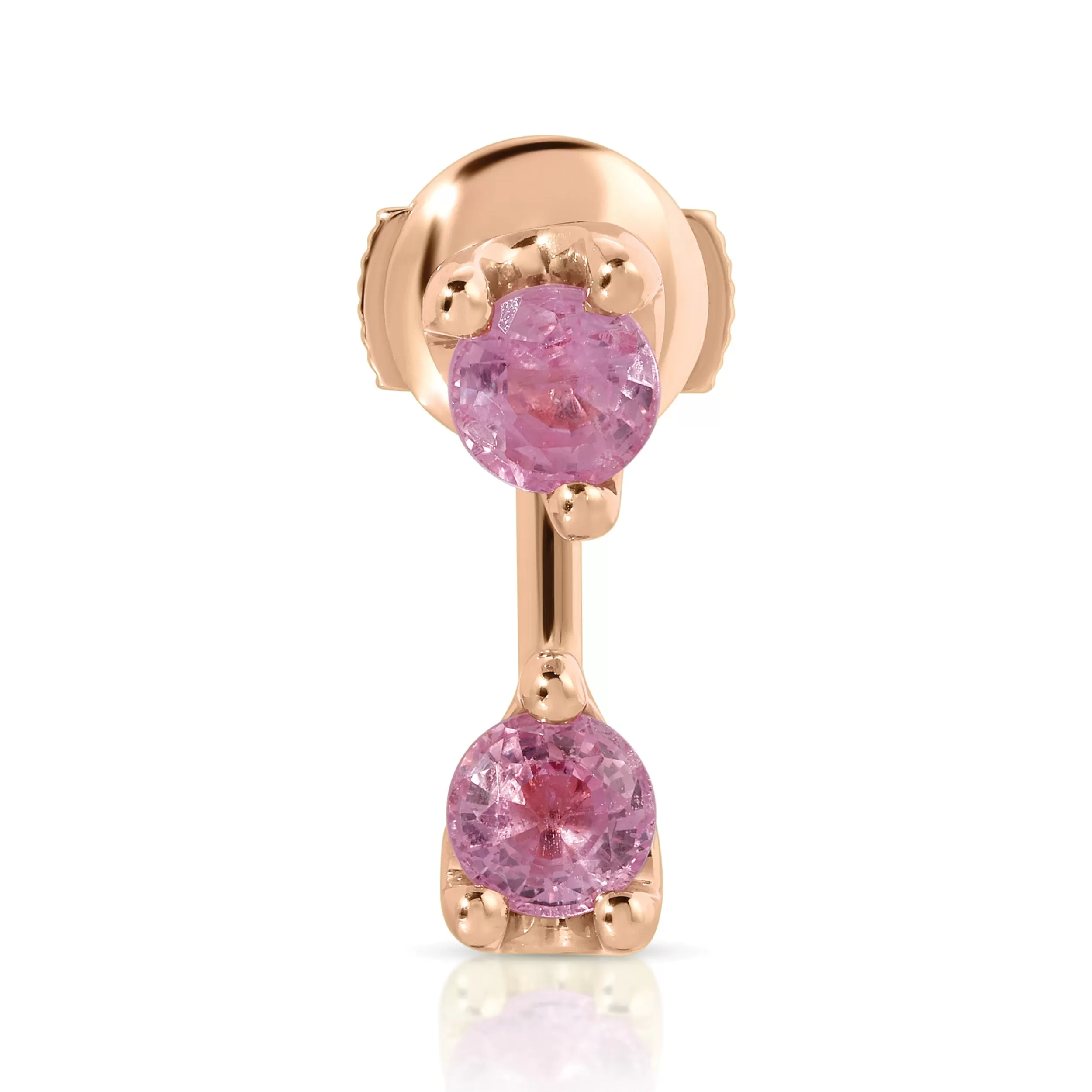 Anita Ko Orbit^LARGE ROUND PINK SAPPHIRE ORBIT EARRING