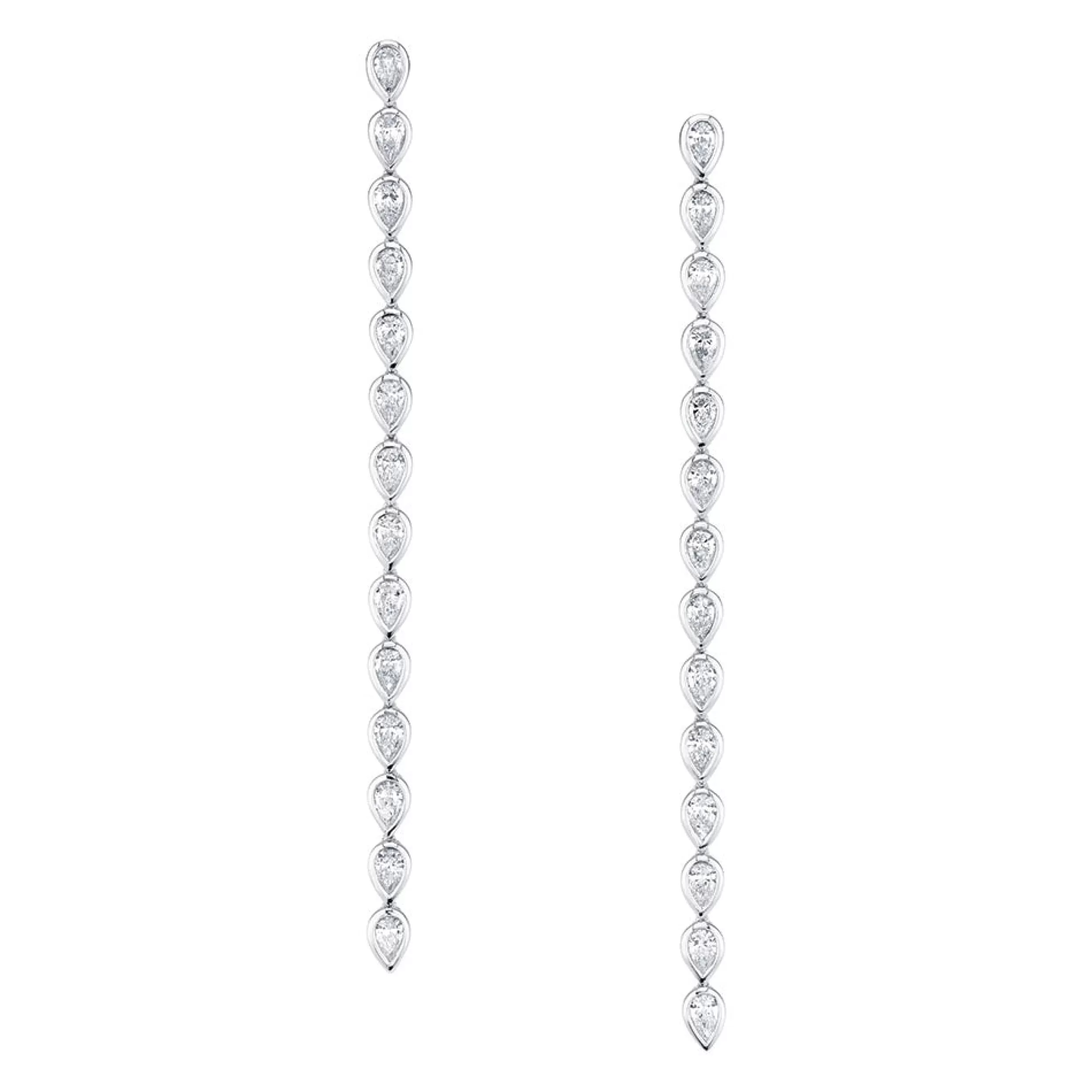 Anita Ko Long^LONG PEAR DIAMOND BEZEL DROP EARRINGS