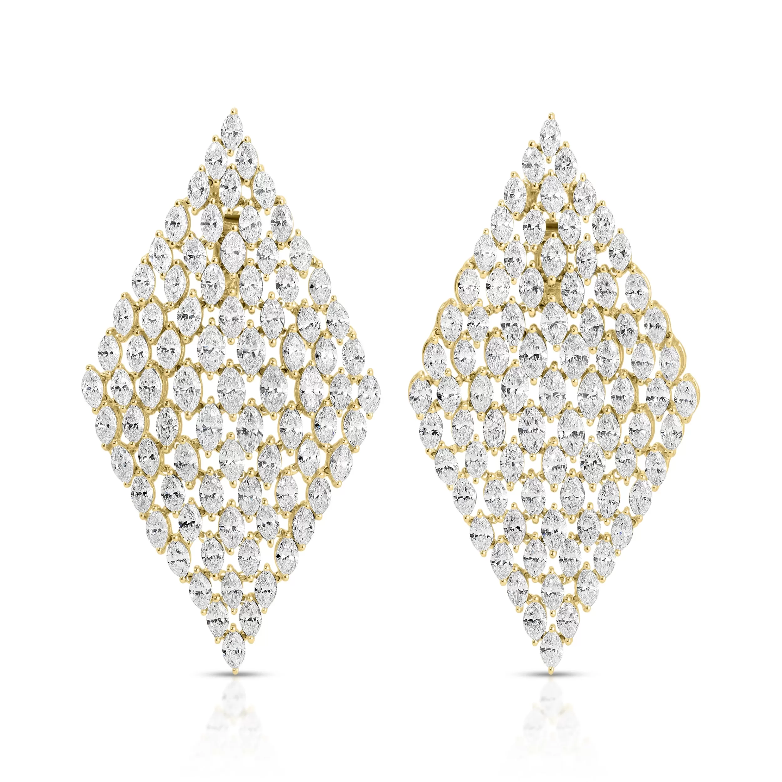 Anita Ko Long^MESH MARQUIS DIAMOND EARRINGS