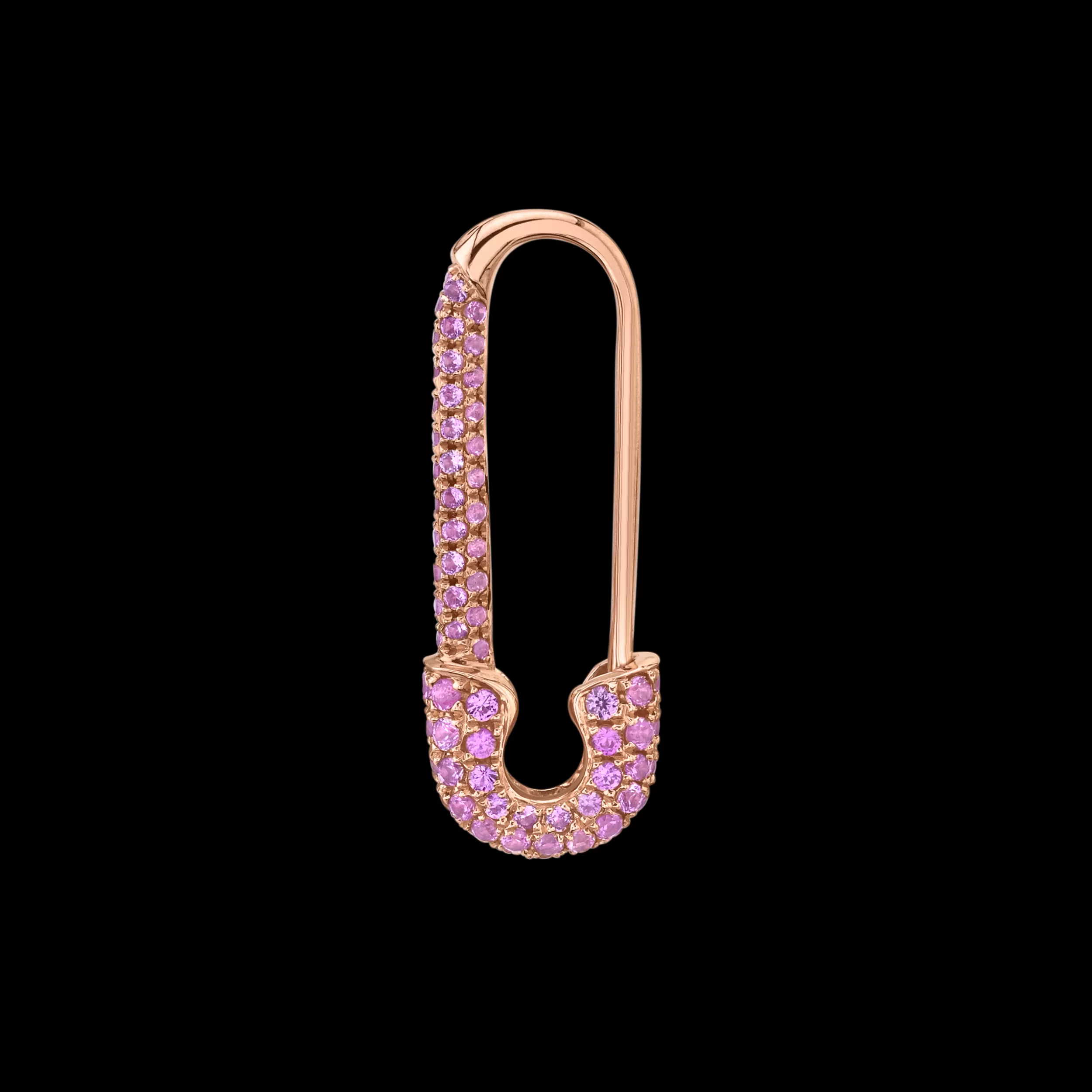 Anita Ko Safety Pins & Clips^MINI PINK SAPPHIRE SAFETY PIN EARRING