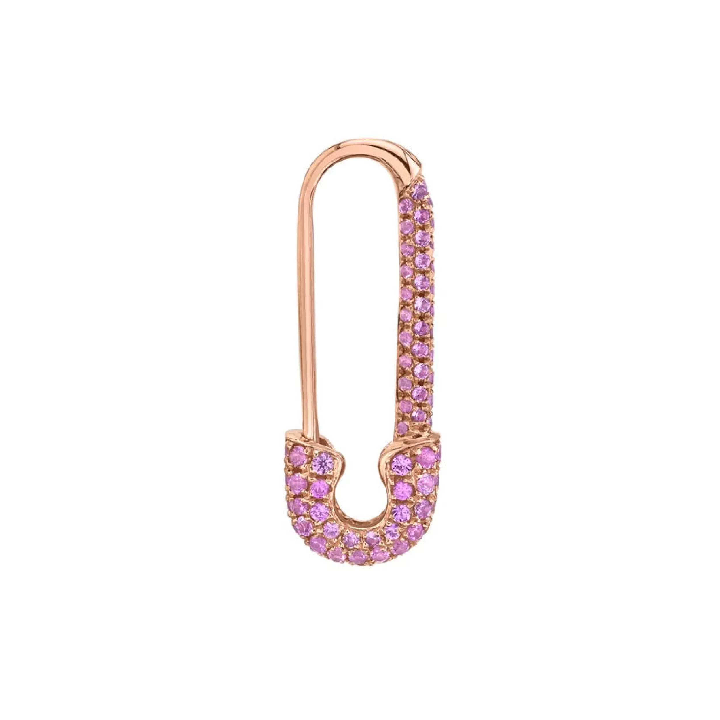 Anita Ko Safety Pins & Clips^MINI PINK SAPPHIRE SAFETY PIN EARRING