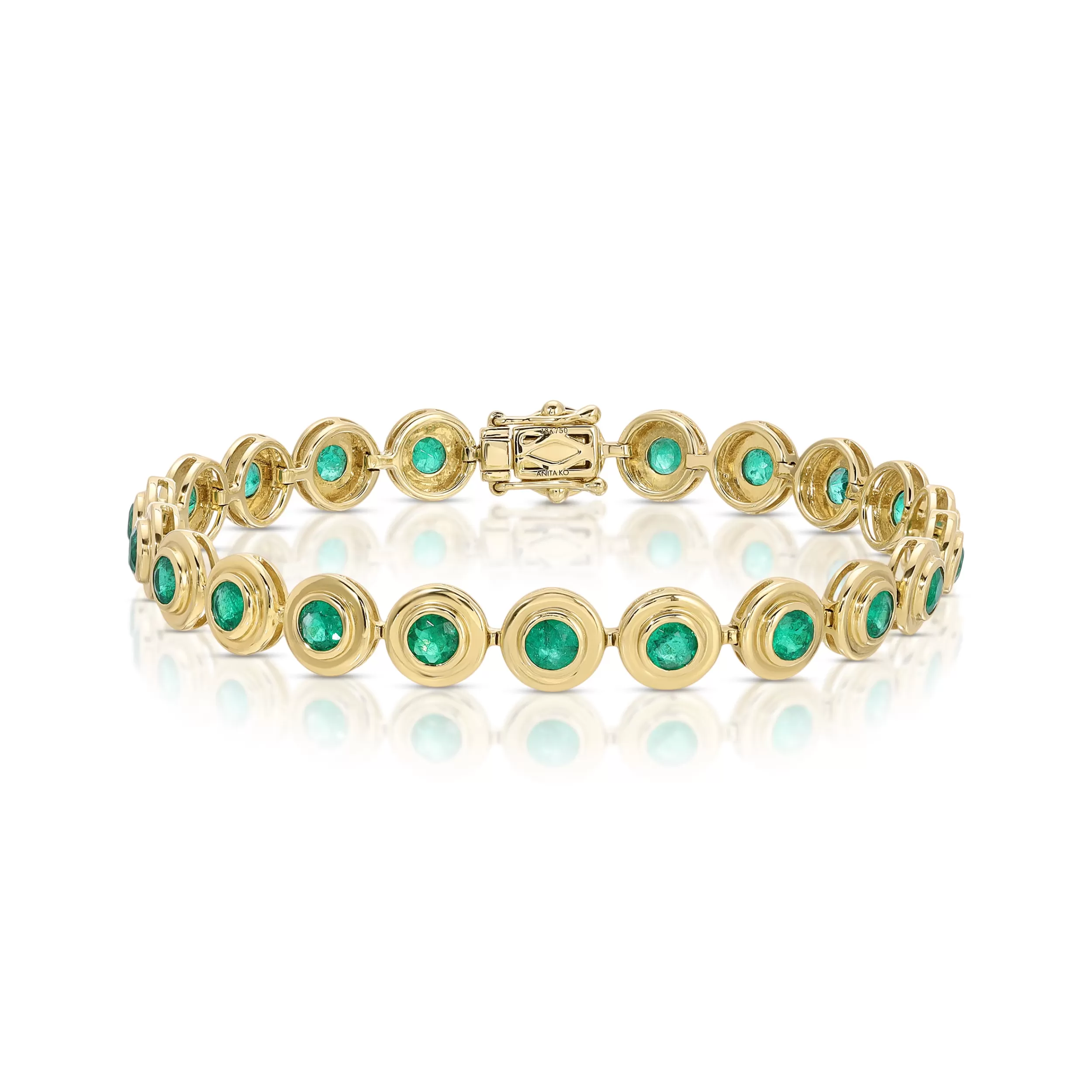 Anita Ko One Of A Kind^OPHELIA ROUND COLOMBIAN EMERALD BRACELET