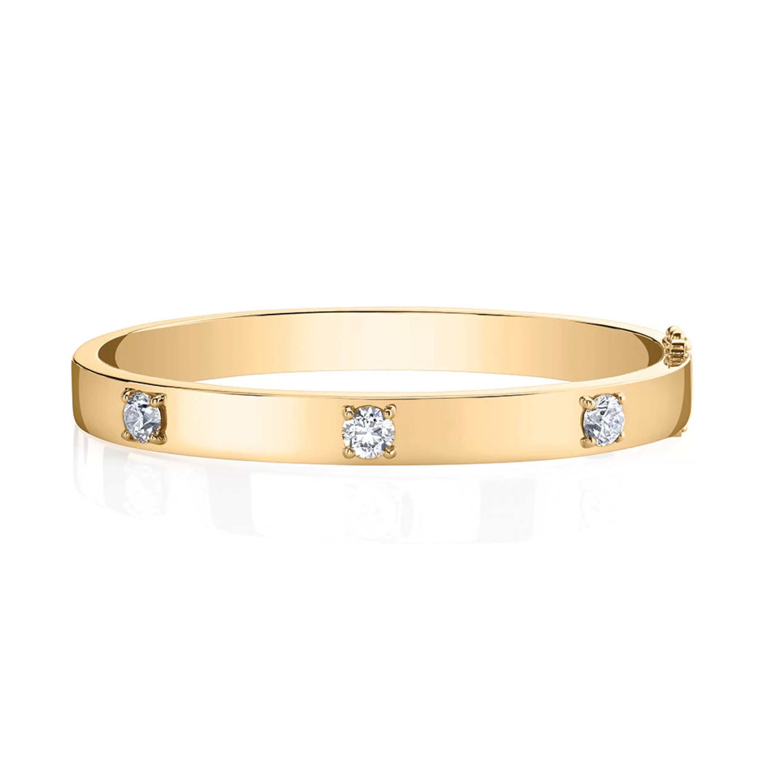 Anita Ko Bangles^OVAL BRACELET WITH THREE ROUND DIAMONDS