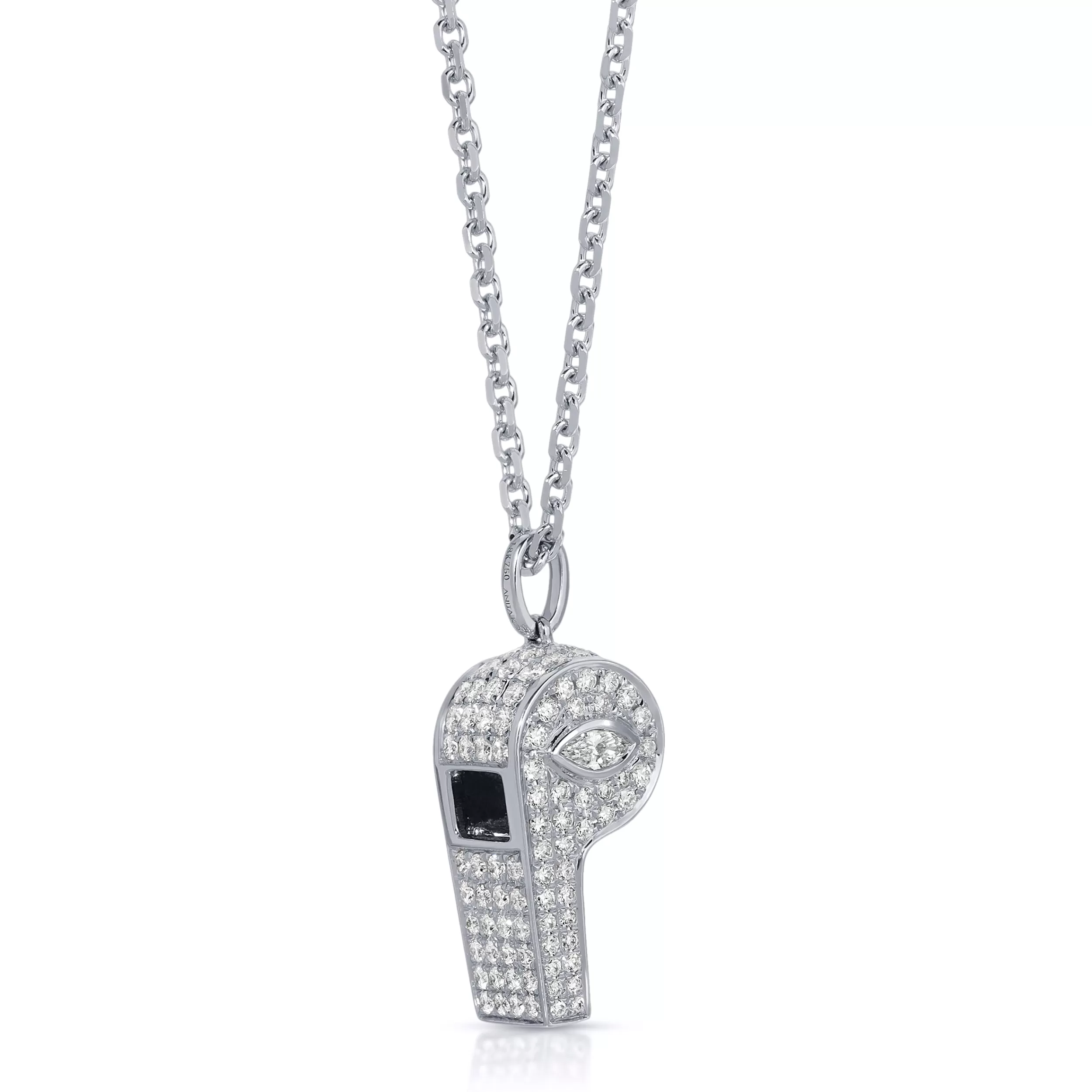 Anita Ko Pendants^PAVE DIAMOND BABY WHISTLE WITH MARQUISE DIAMOND