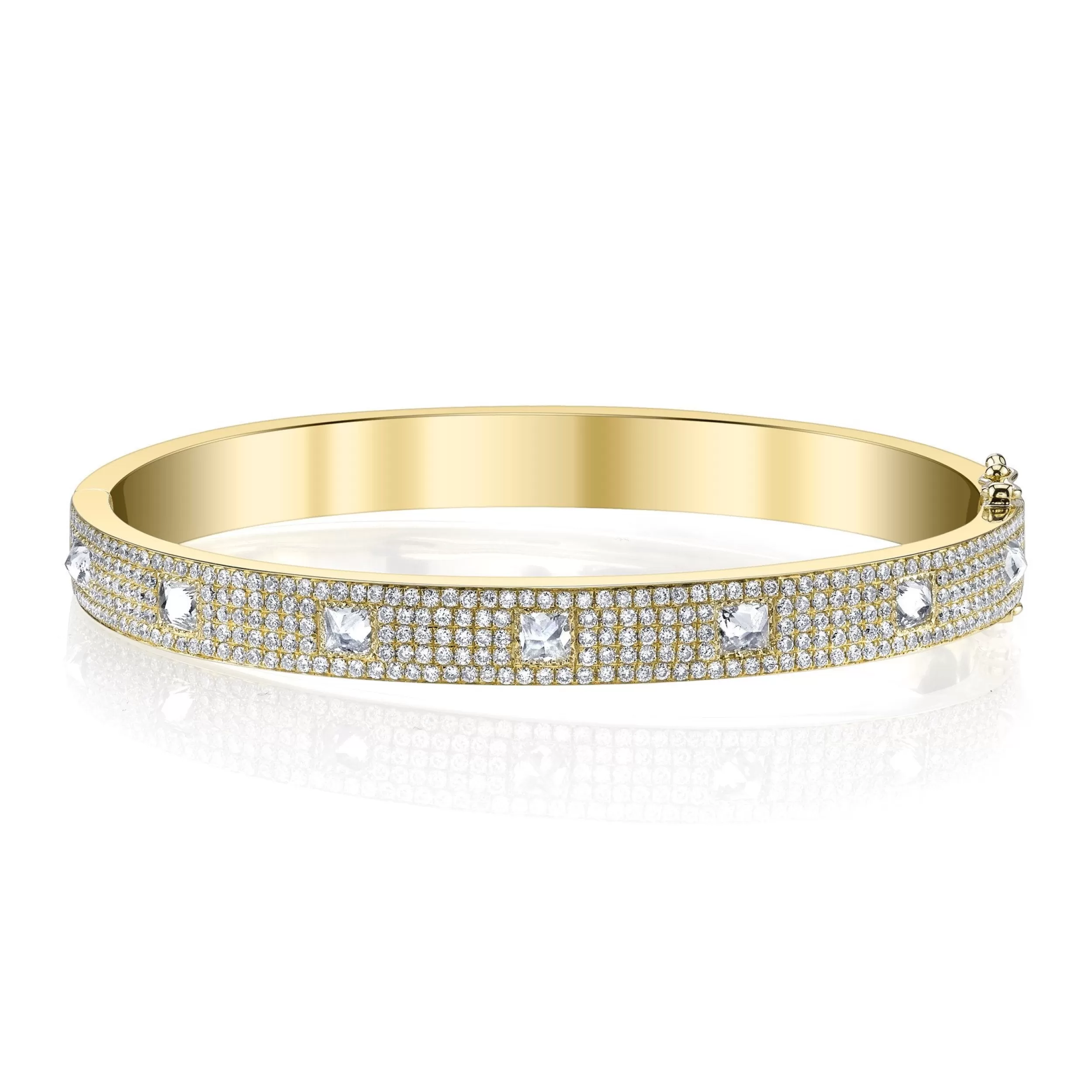 Anita Ko Bangles^PAVE DIAMOND INVERTED PRINCESS CUT OVAL BRACELET