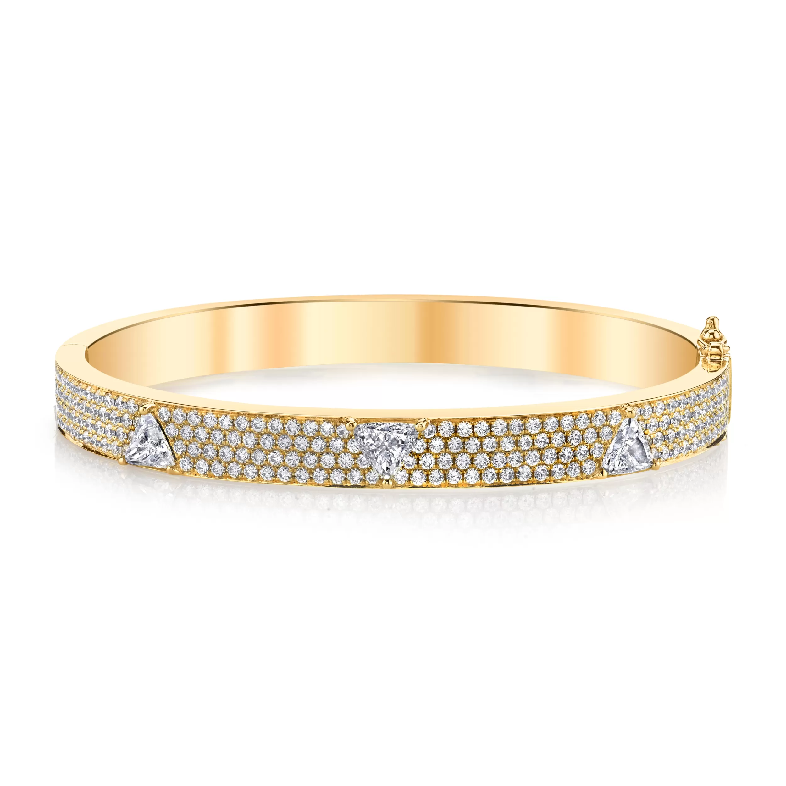 Anita Ko Bangles^PAVE DIAMOND OVAL BRACELET WITH THREE TRILLION DIAMONDS