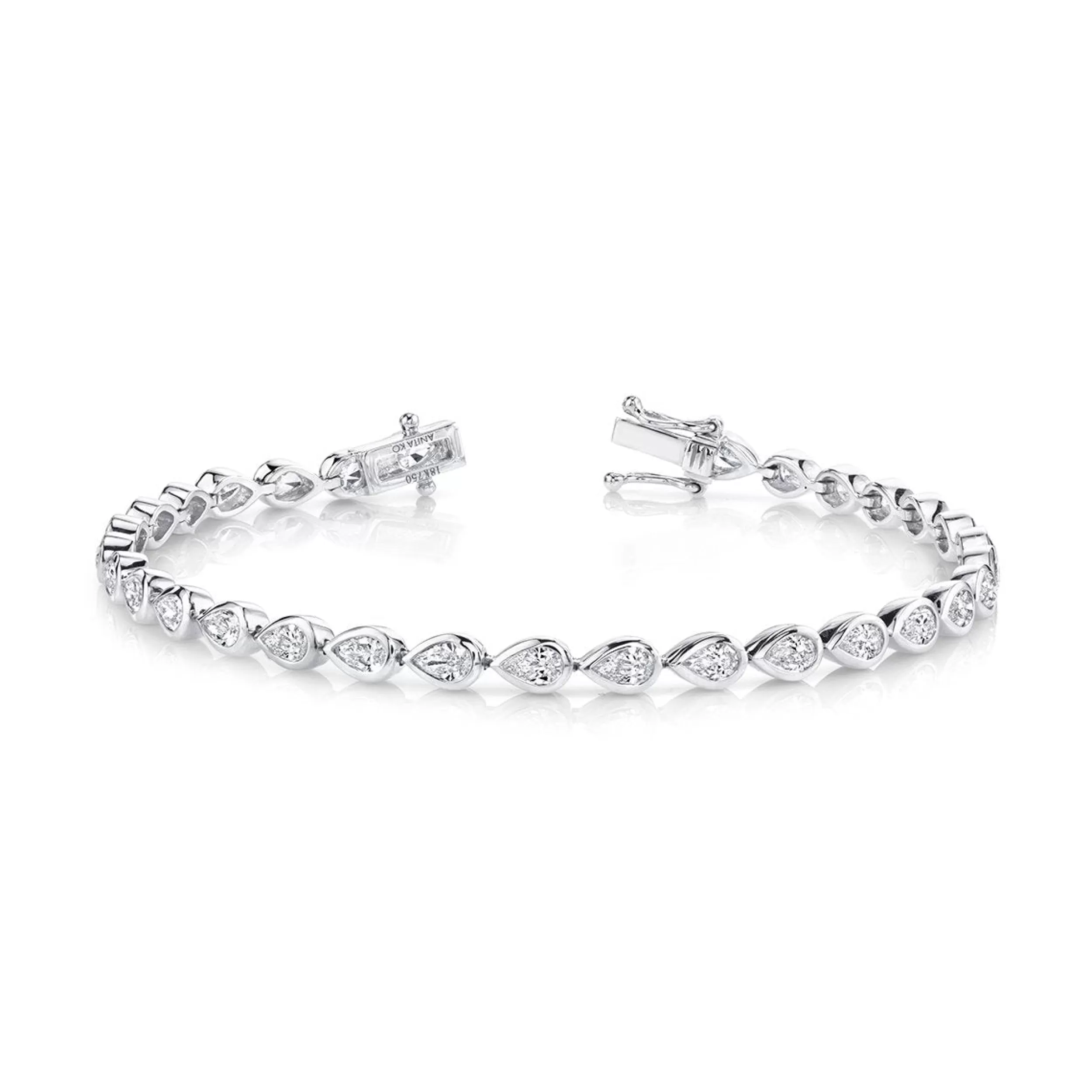 Anita Ko Diamond Link^PEAR DIAMOND BEZEL TENNIS BRACELET