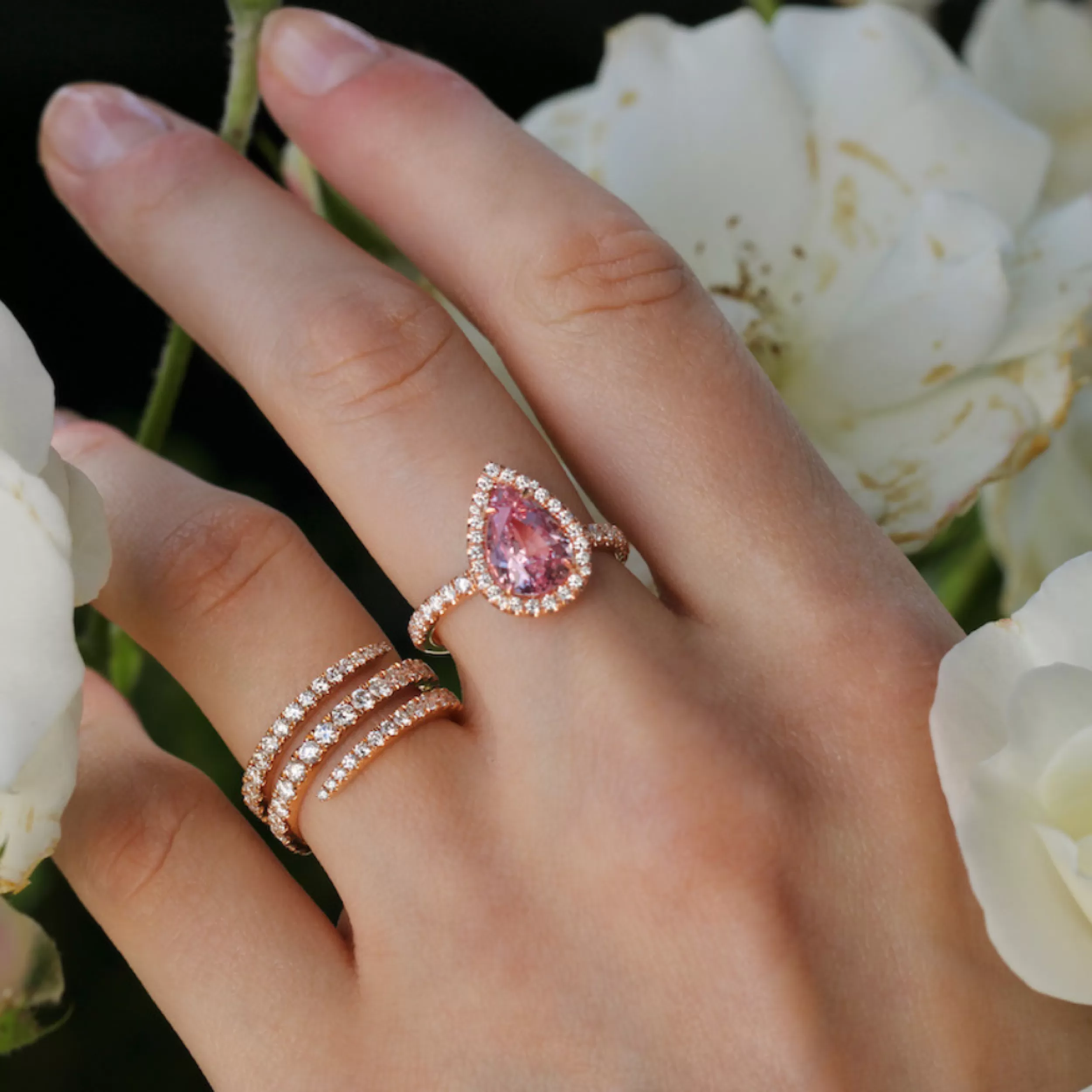 Anita Ko One Of A Kind^PEAR SHAPE PINK SAPPHIRE RING