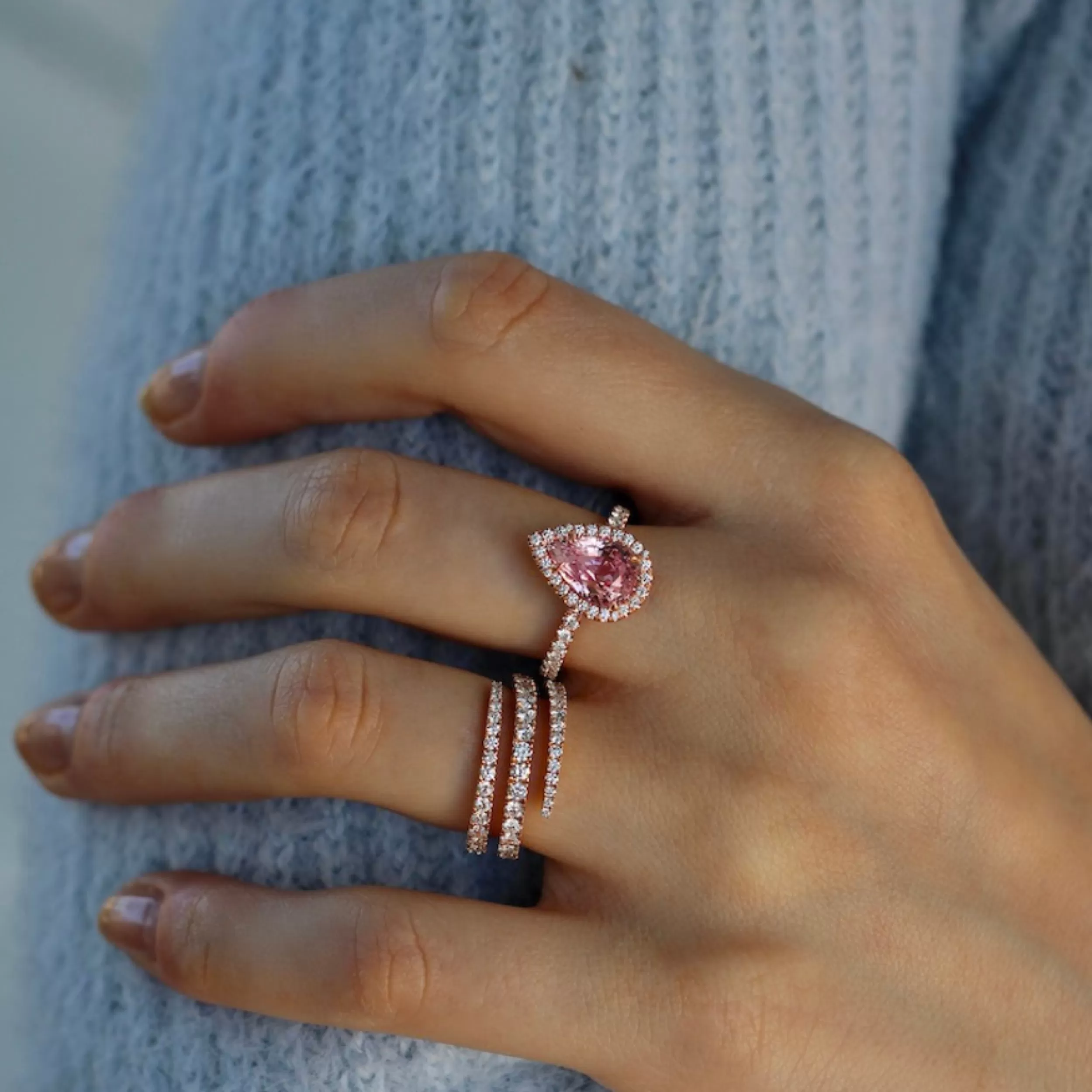 Anita Ko One Of A Kind^PEAR SHAPE PINK SAPPHIRE RING