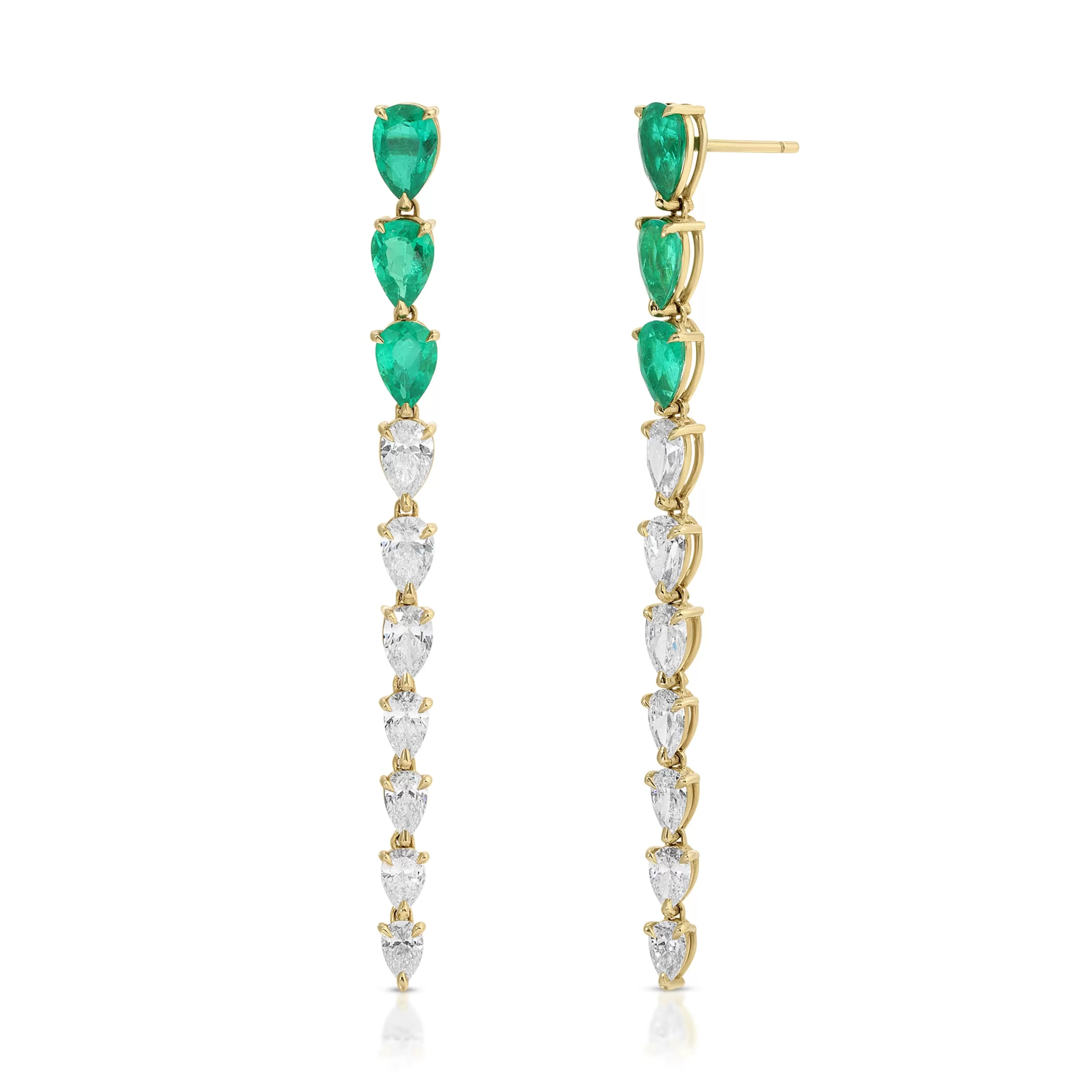 Anita Ko One Of A Kind^PEAR SHAPED EMERALD AND DIAMOND DROP EARRINGS