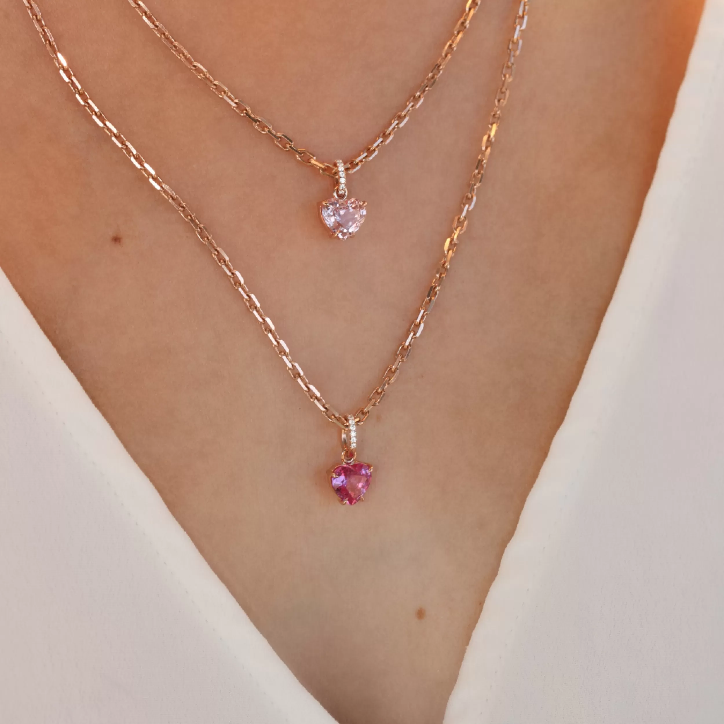 Anita Ko One Of A Kind^PINK SAPPHIRE HEART PENDANT WITH DIAMOND BALE