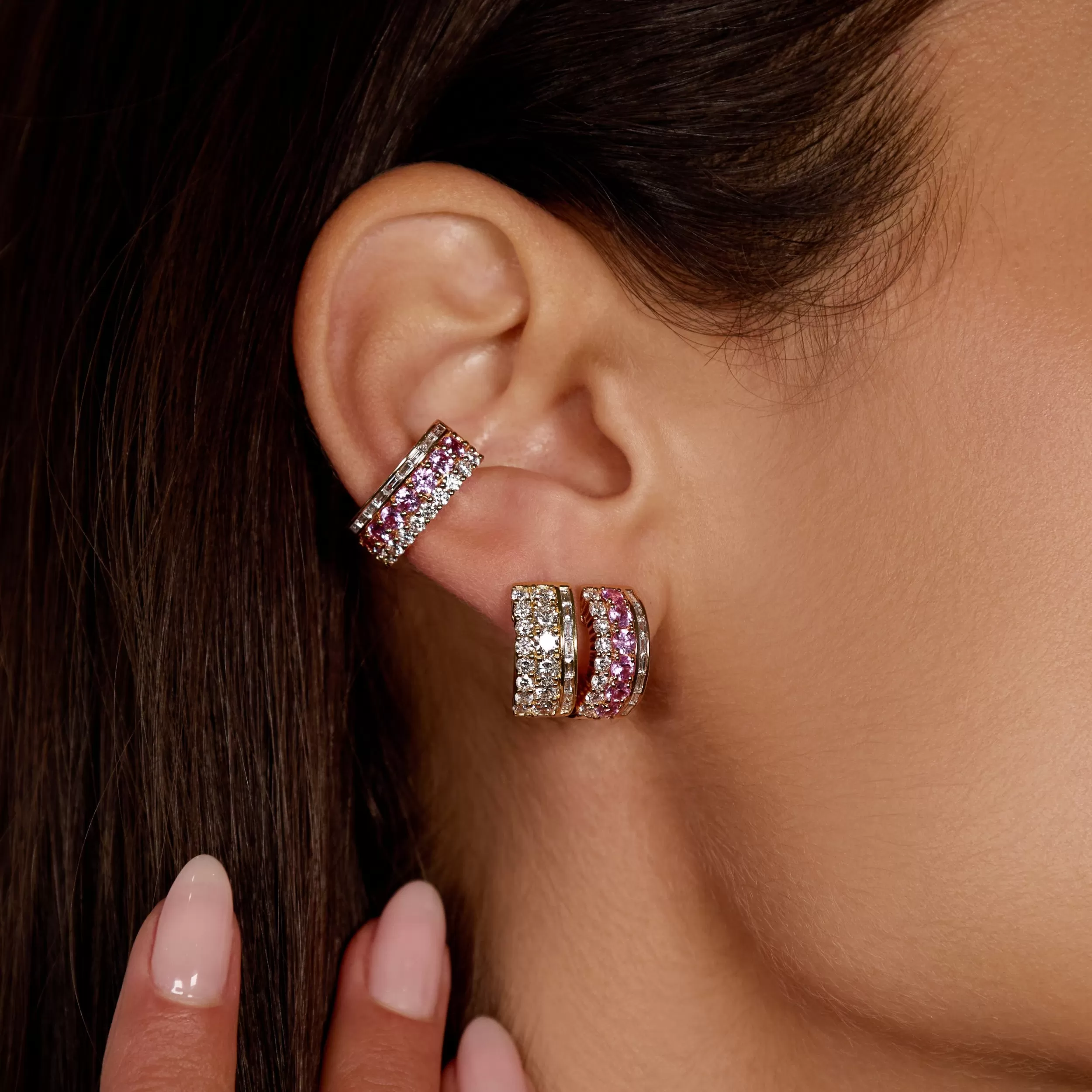 Anita Ko Ear Cuffs^PINK SAPPHIRE LOLA EAR CUFF