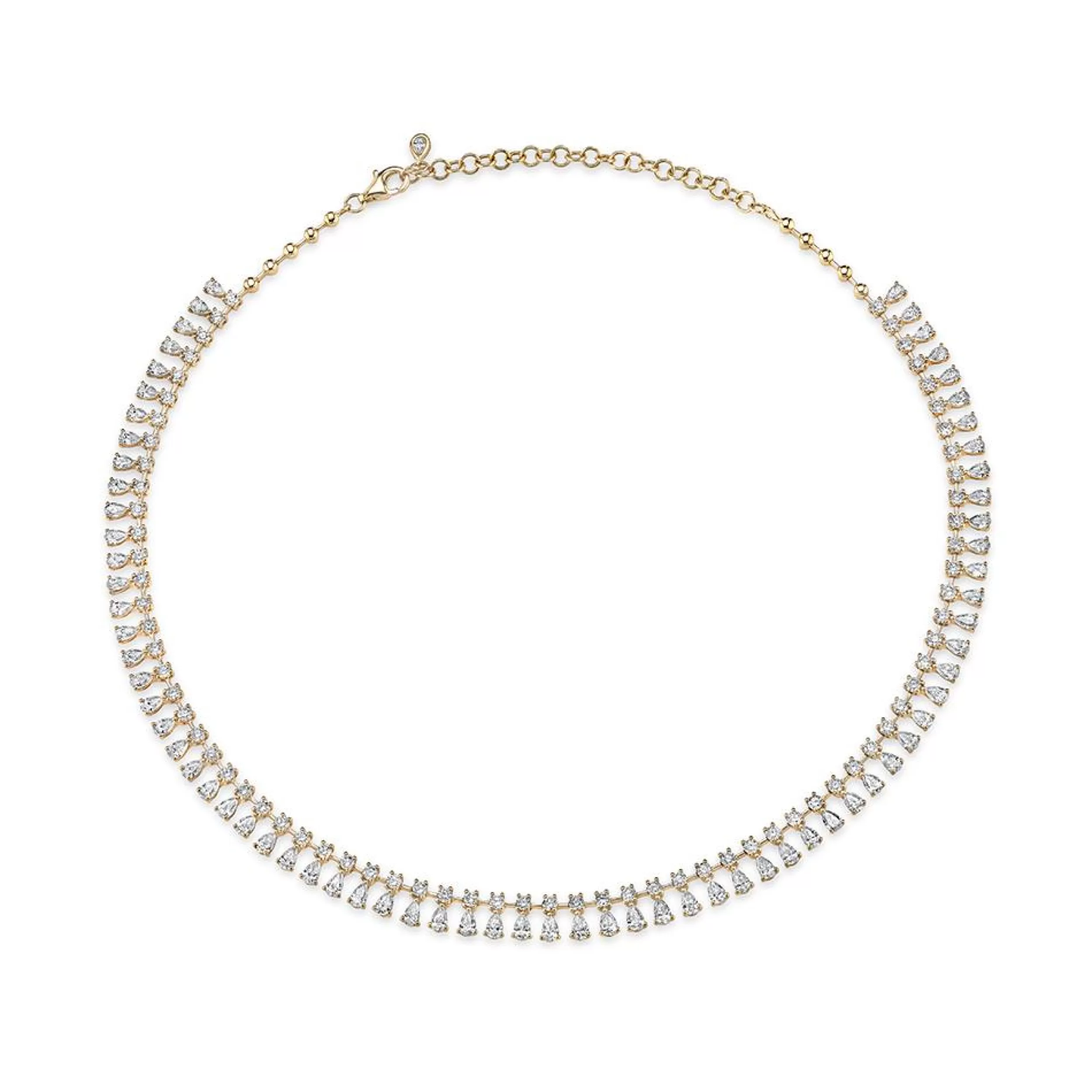 Anita Ko Chokers^ROUND AND PEAR DIAMOND SHAKER NECKLACE