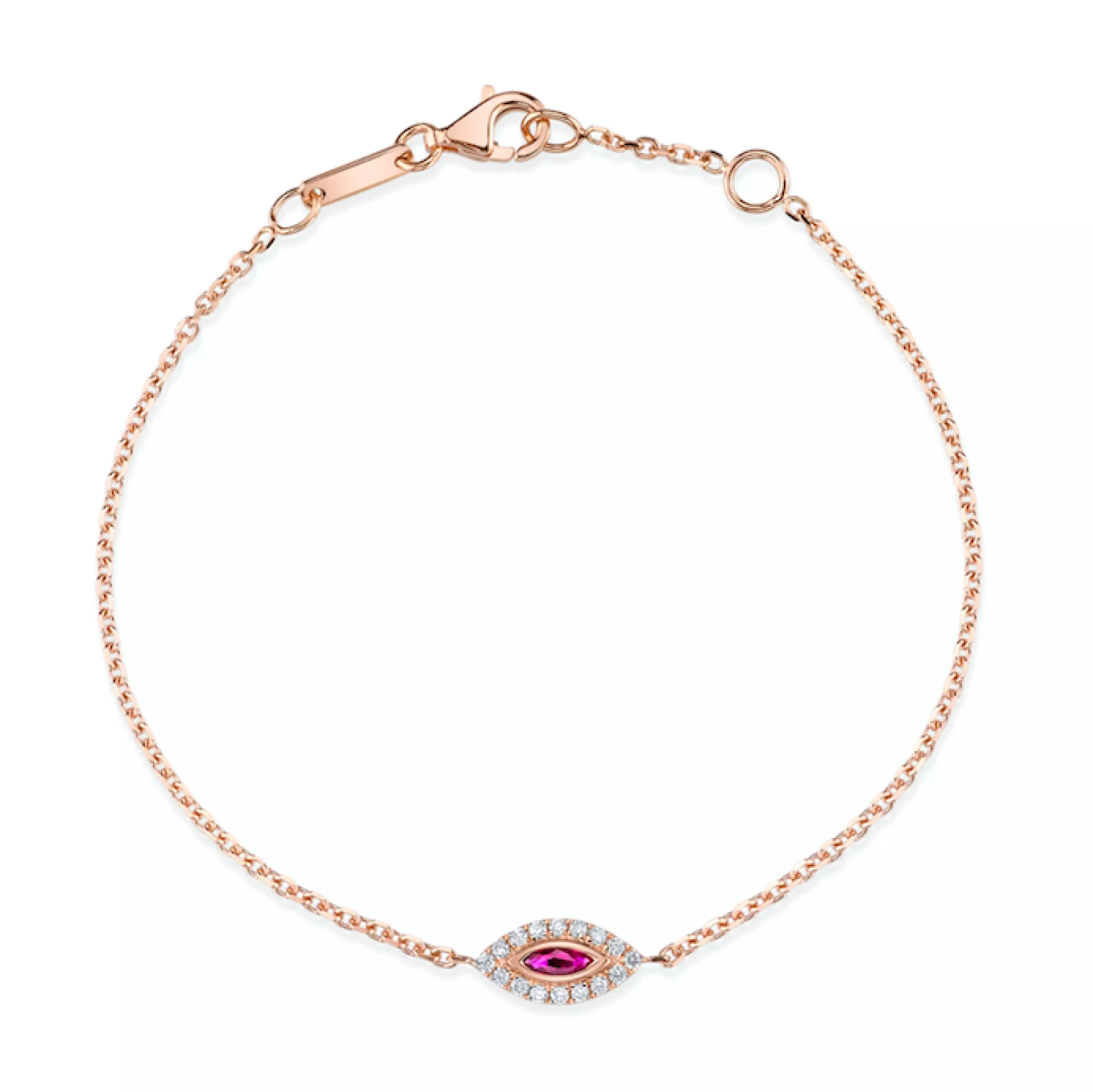 Anita Ko Chain Link^RUBY EVIL EYE CHAIN BRACELET